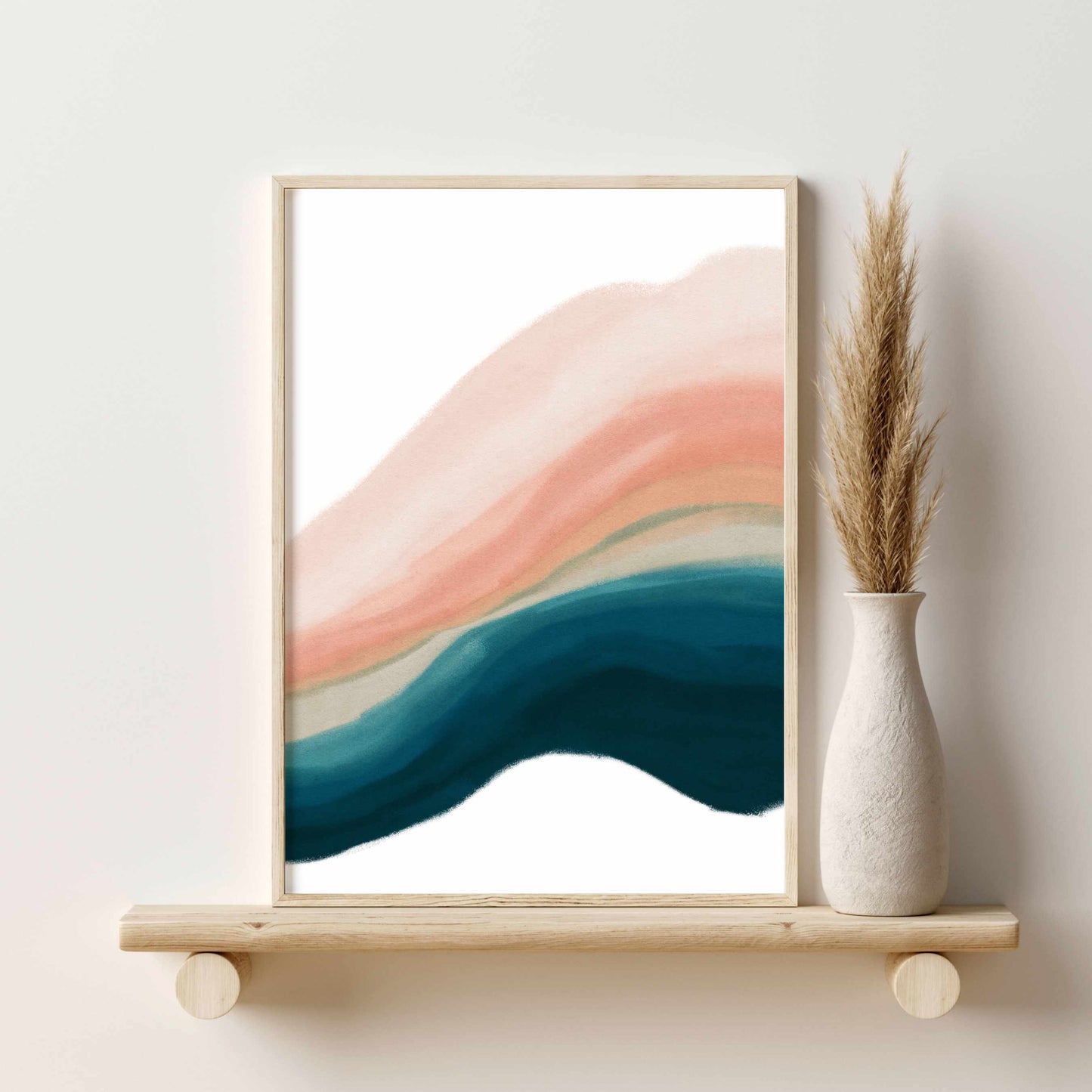 Printed 3 Piece Teal Abstract Wall Art