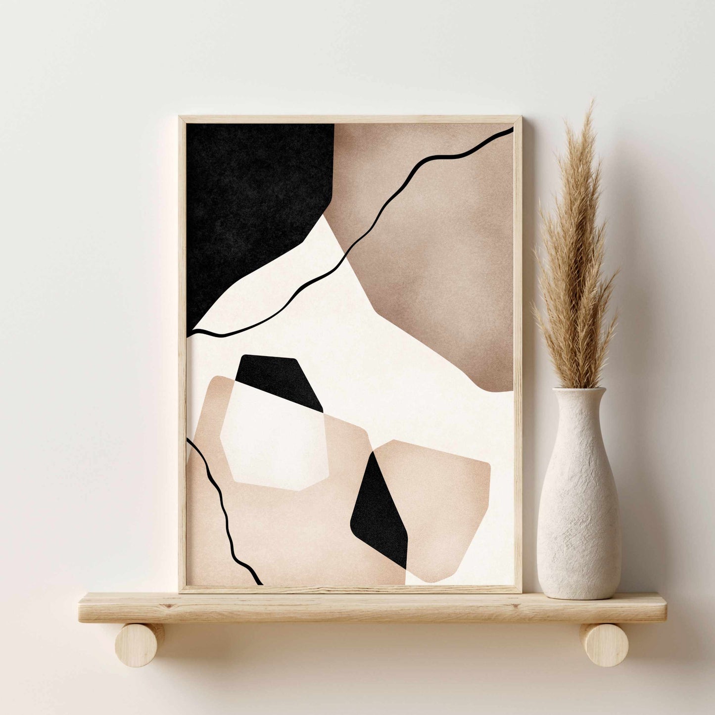 Printed 3 Piece Neutral Wall Art, Abstract Wall Art Poster Print