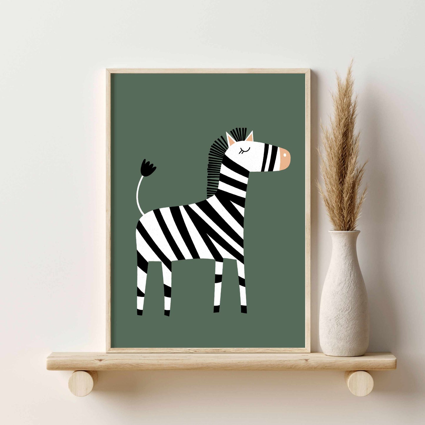 Printed Safari Nursery Wall Art Set of 6 Prints, Sage Green Nursery Art