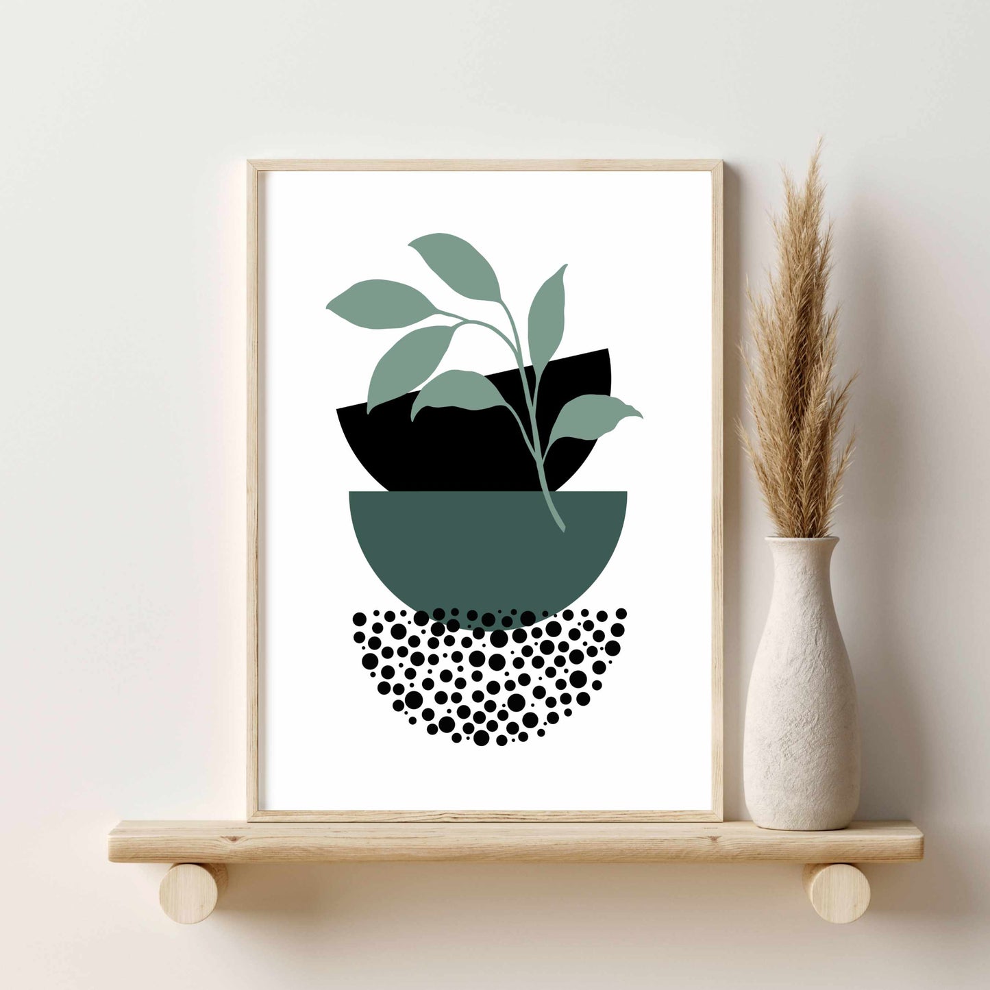 Printable Abstract Wall Art , Boho Wall Prints, Green Wall Art Set of 3