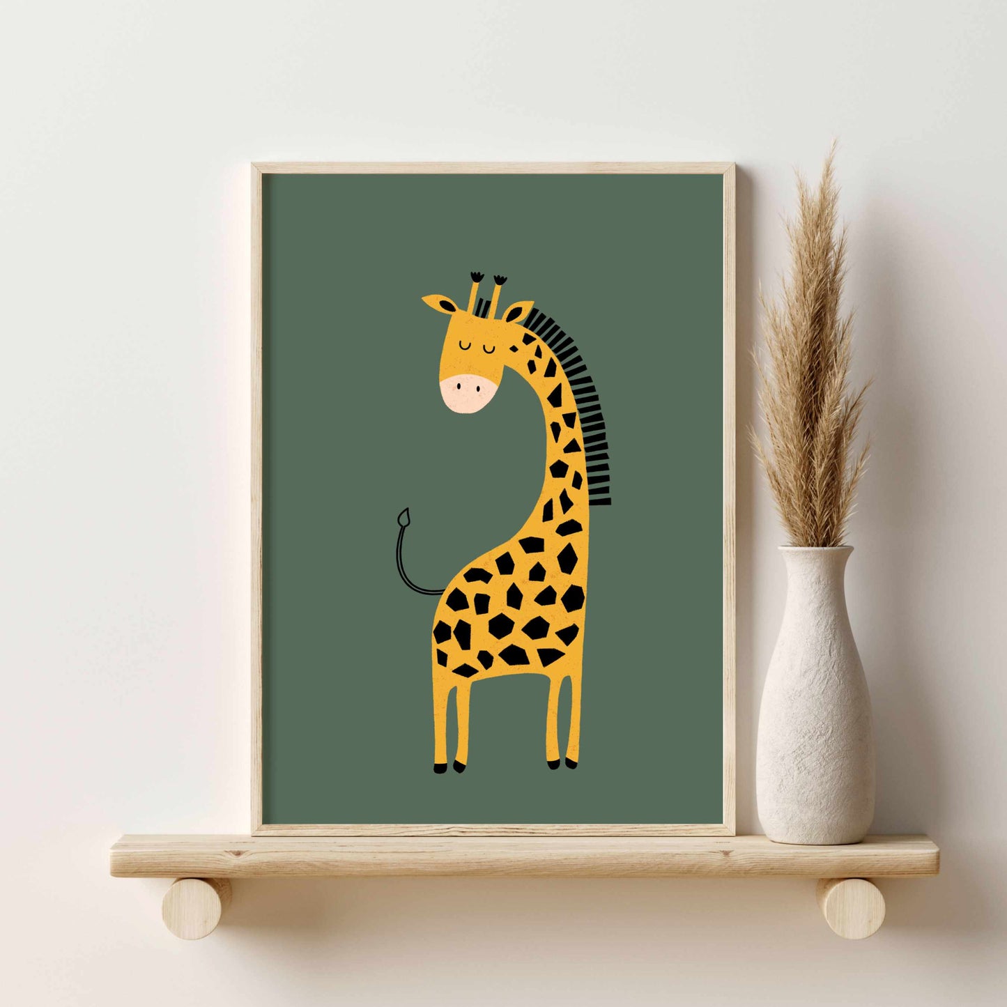 Printed Safari Nursery Wall Art Set of 6 Prints, Sage Green Nursery Art
