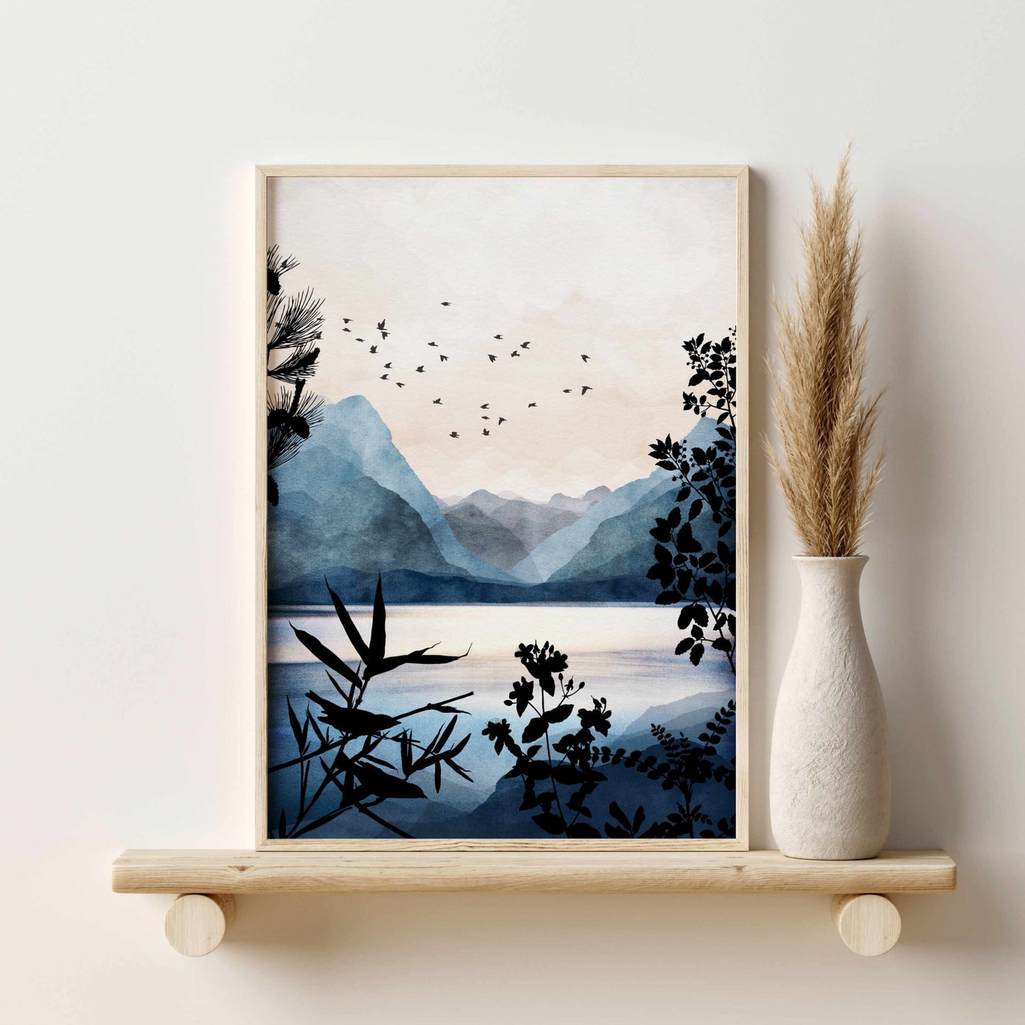 Printed 3 Piece Watercolor Mountain Wall Art, Nature Wall Art Poster Print