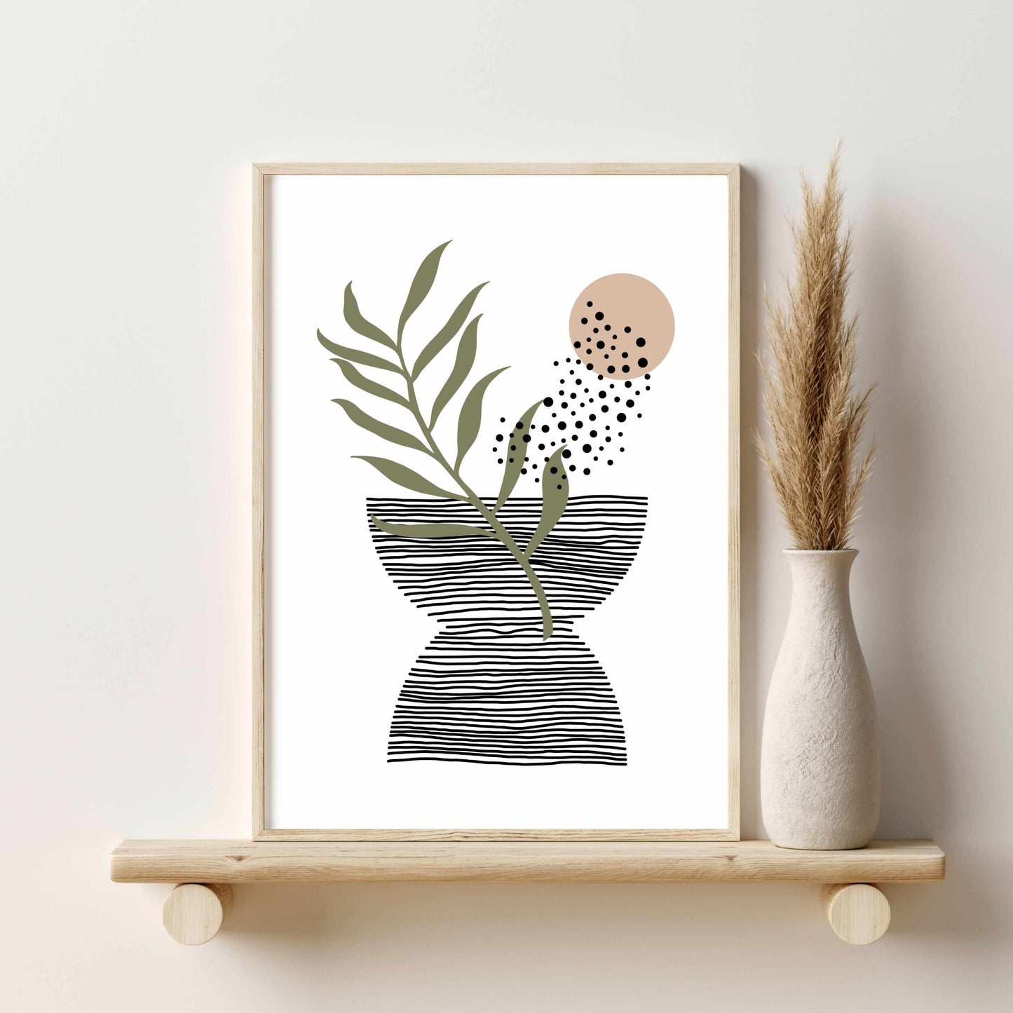 Printed 3 Piece Boho Wall Art, Neutral Abstract Wall Art Poster Print