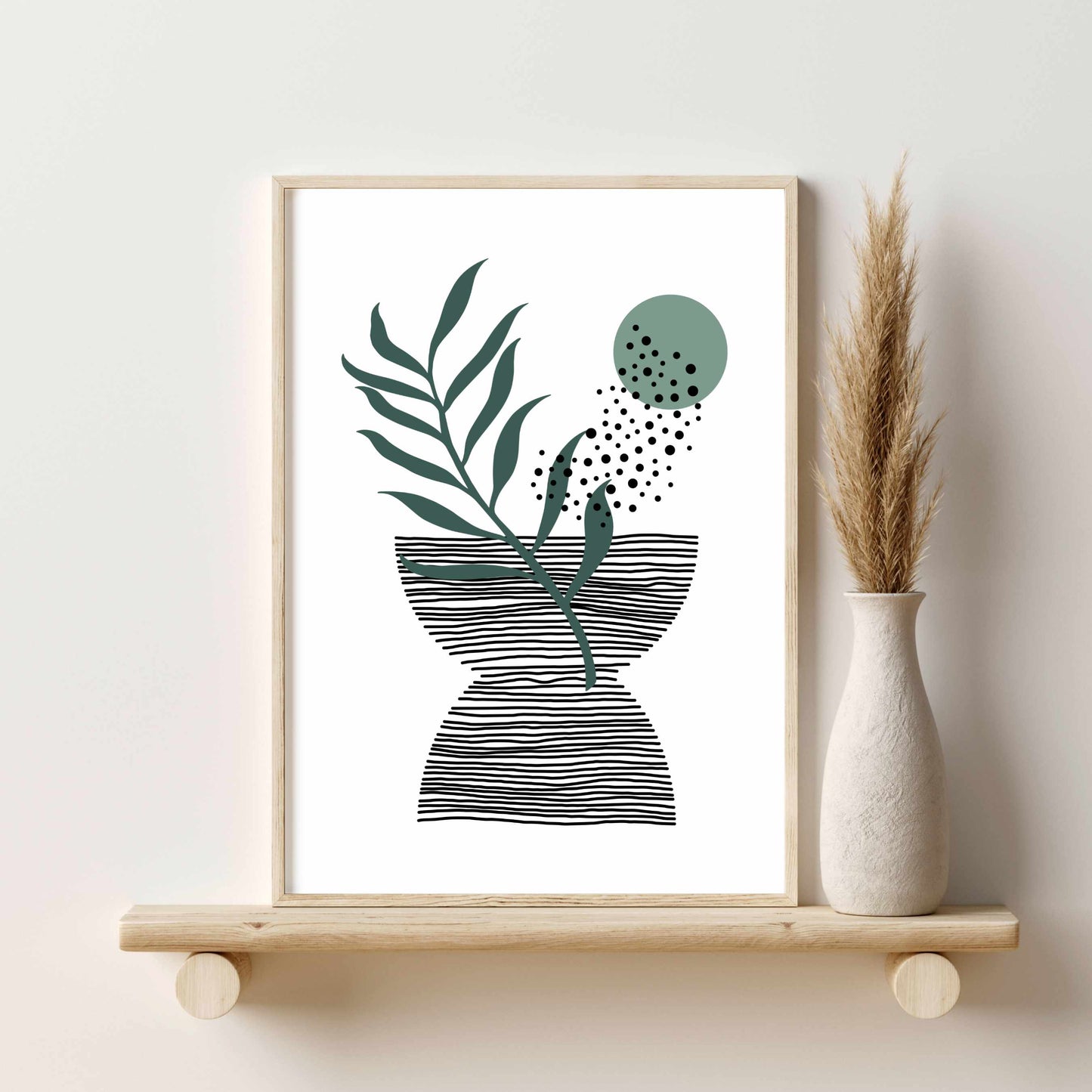 Printable Abstract Wall Art , Boho Wall Prints, Green Wall Art Set of 3