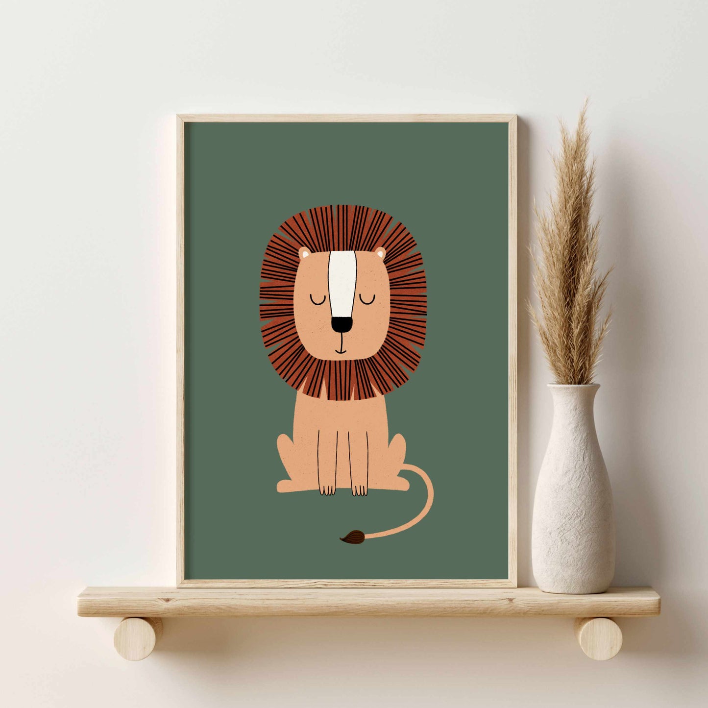 Printed Safari Nursery Wall Art Set of 6 Prints, Sage Green Nursery Art