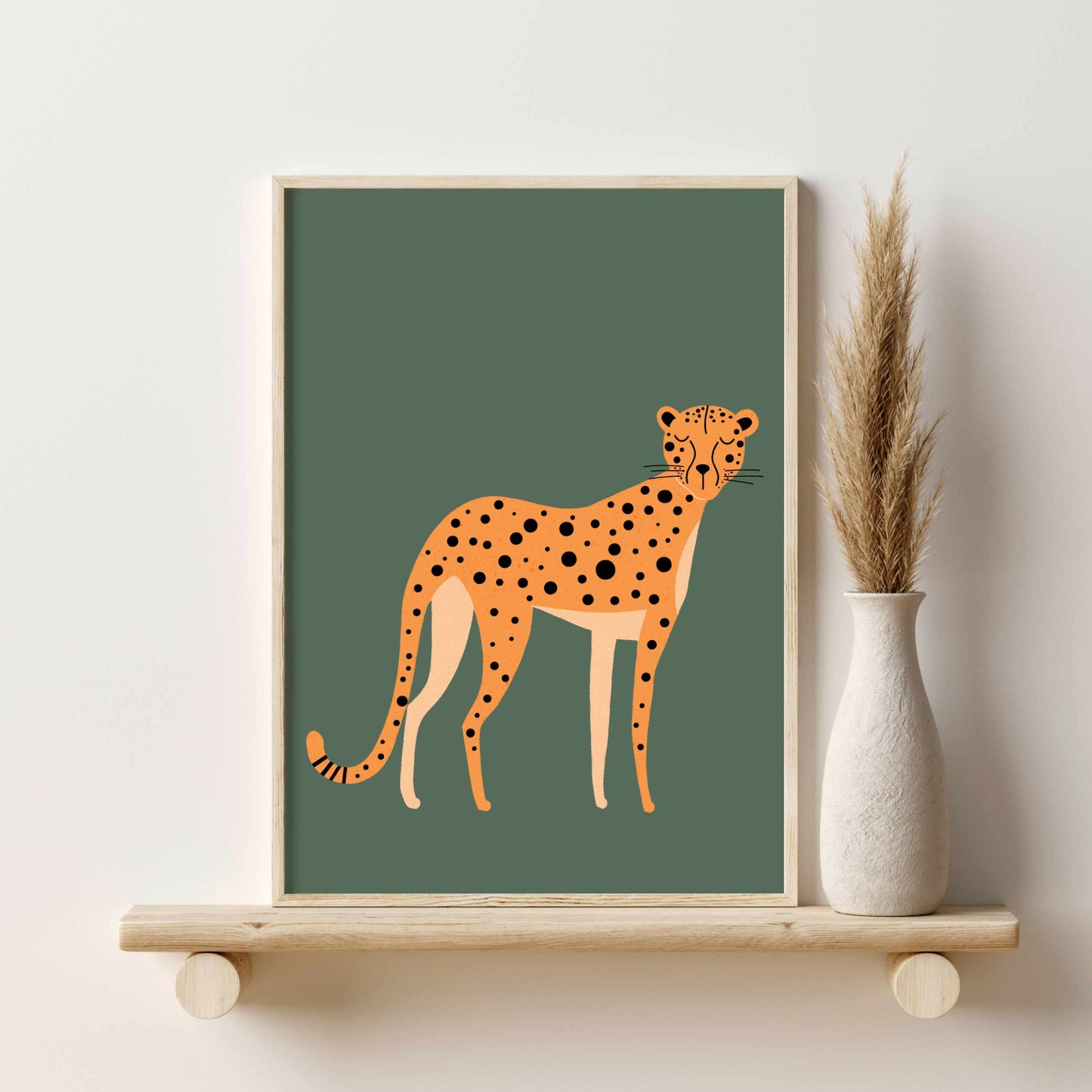 Printed Safari Nursery Wall Art Set of 6 Prints, Sage Green Nursery Art