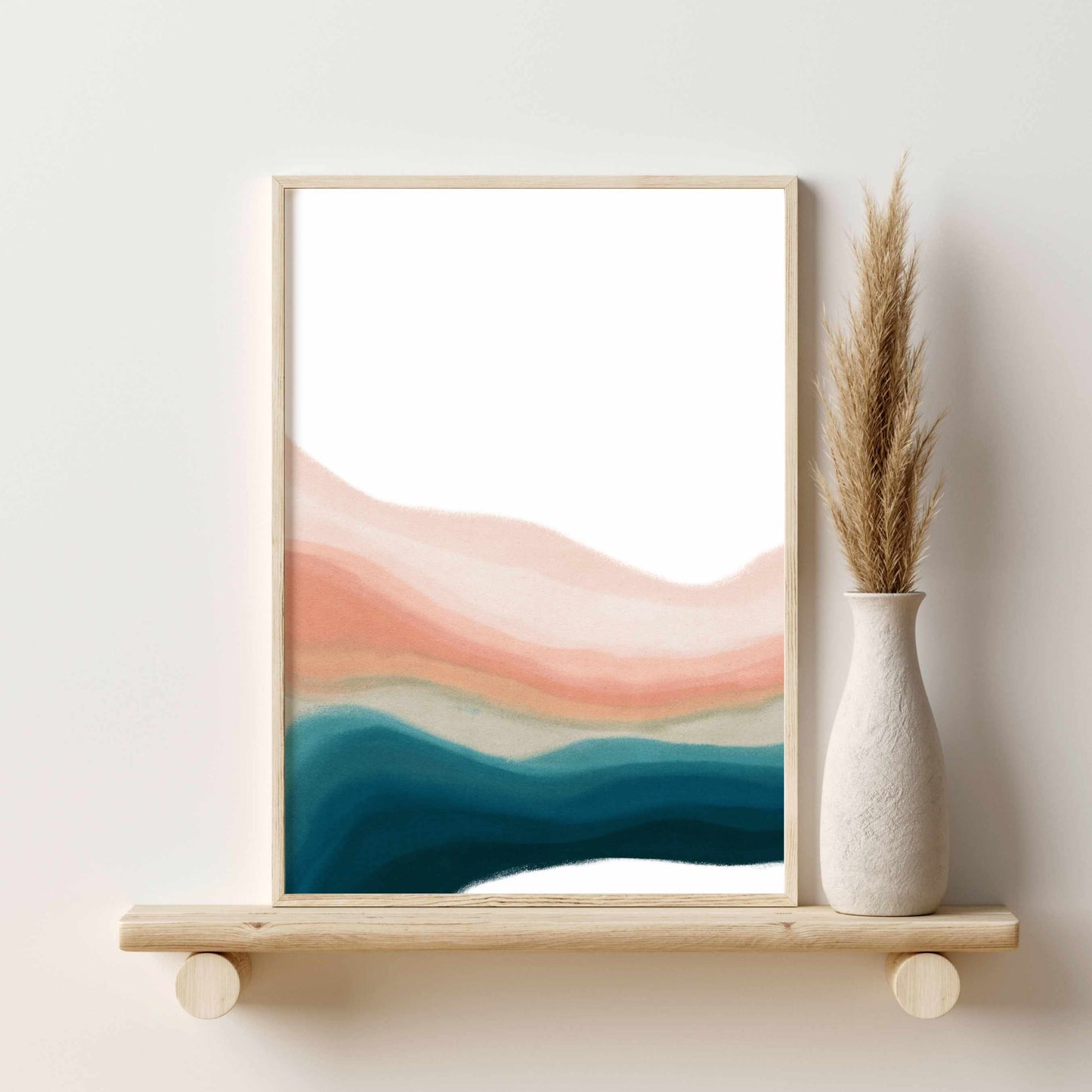 Printed 3 Piece Teal Abstract Wall Art