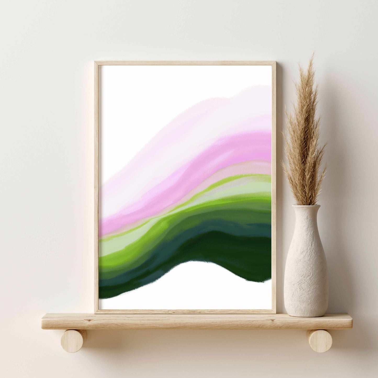 Printed 3 Piece Wall Art Neon Green Abstract Wall Art