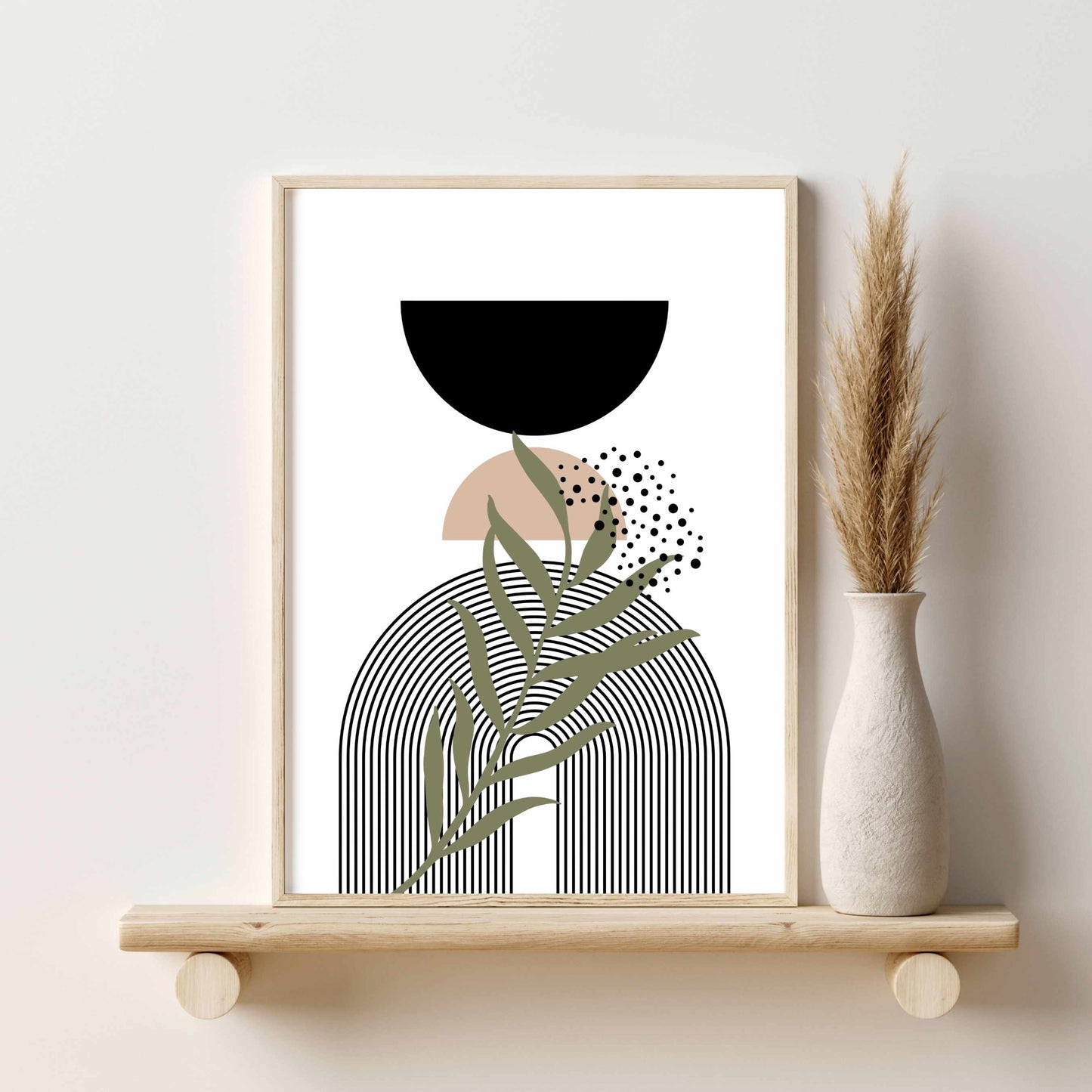 Printed 3 Piece Boho Wall Art, Neutral Abstract Wall Art Poster Print