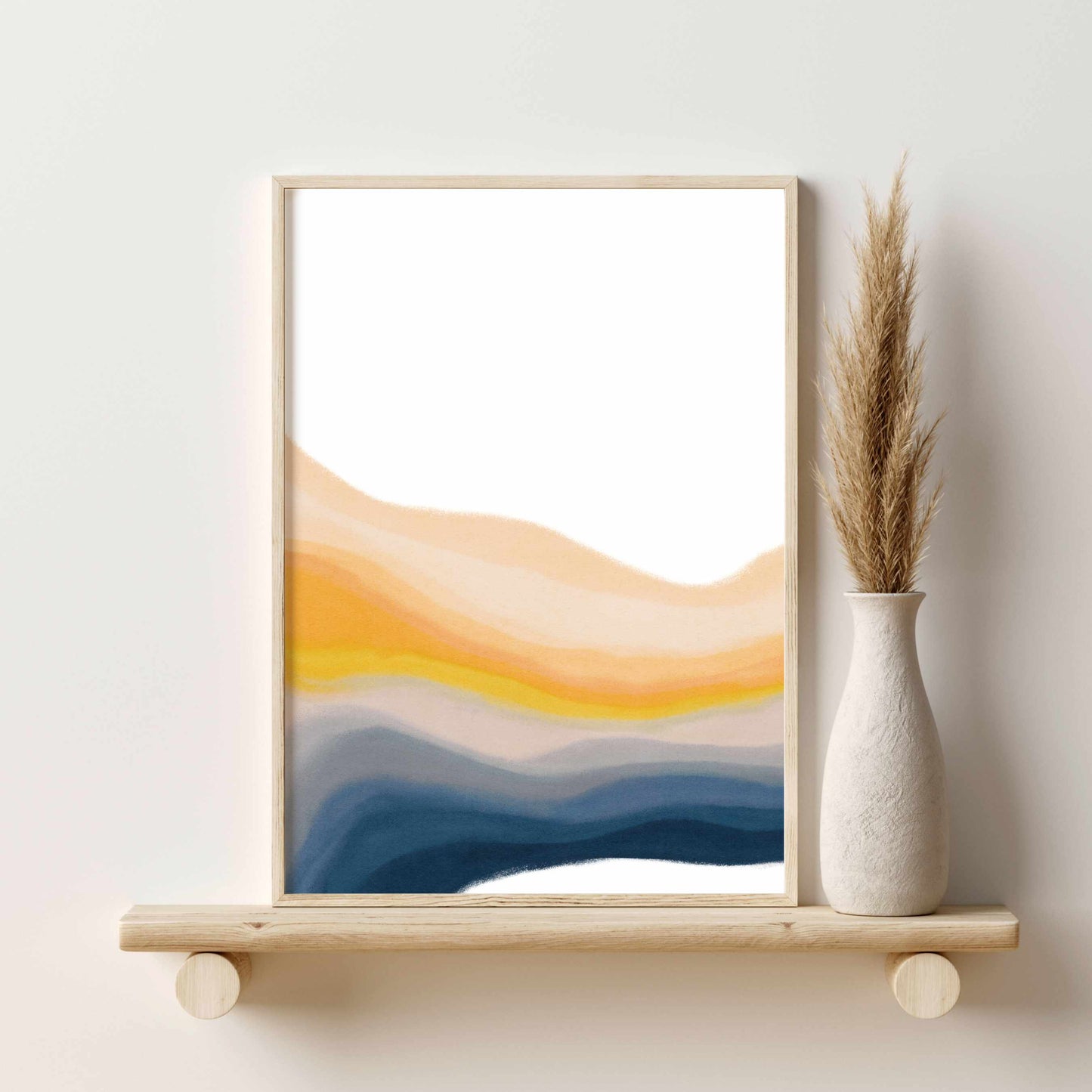 Printable Colorful Abstract Wall Art Printable Set of 3, Blue Orange Pink Wall Art