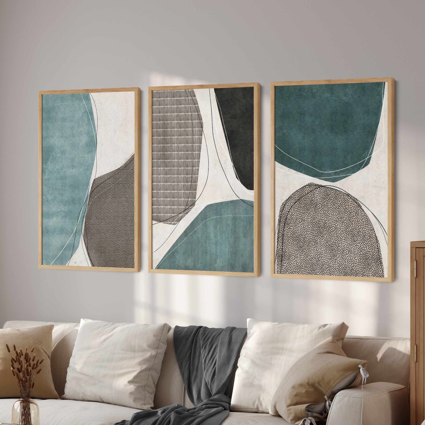 Printed 3 Piece Wall Art Abstract Minimalist Print Set