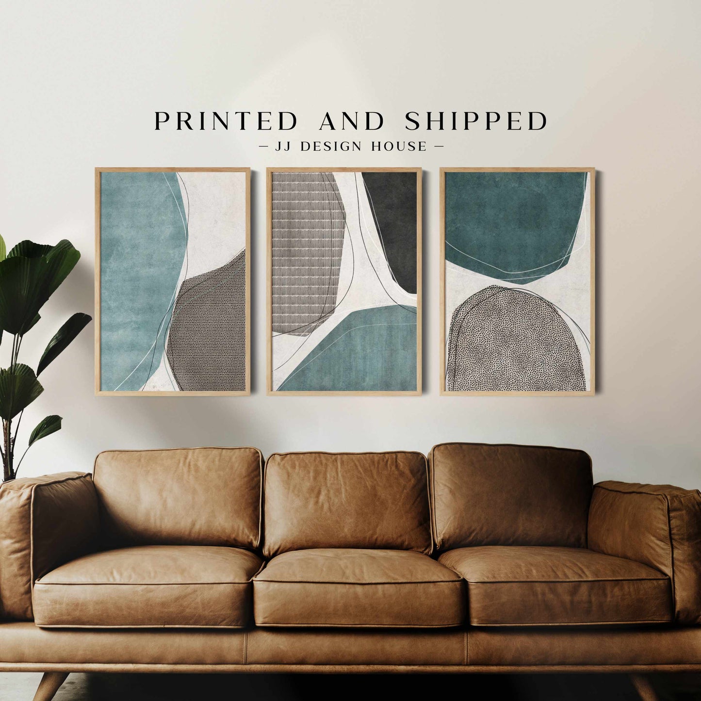 Printed 3 Piece Wall Art Abstract Minimalist Print Set