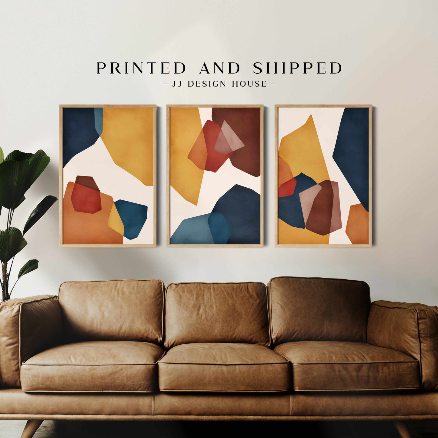Printed 3 Piece Geometric Wall Art, Abstract Wall Art Poster Print