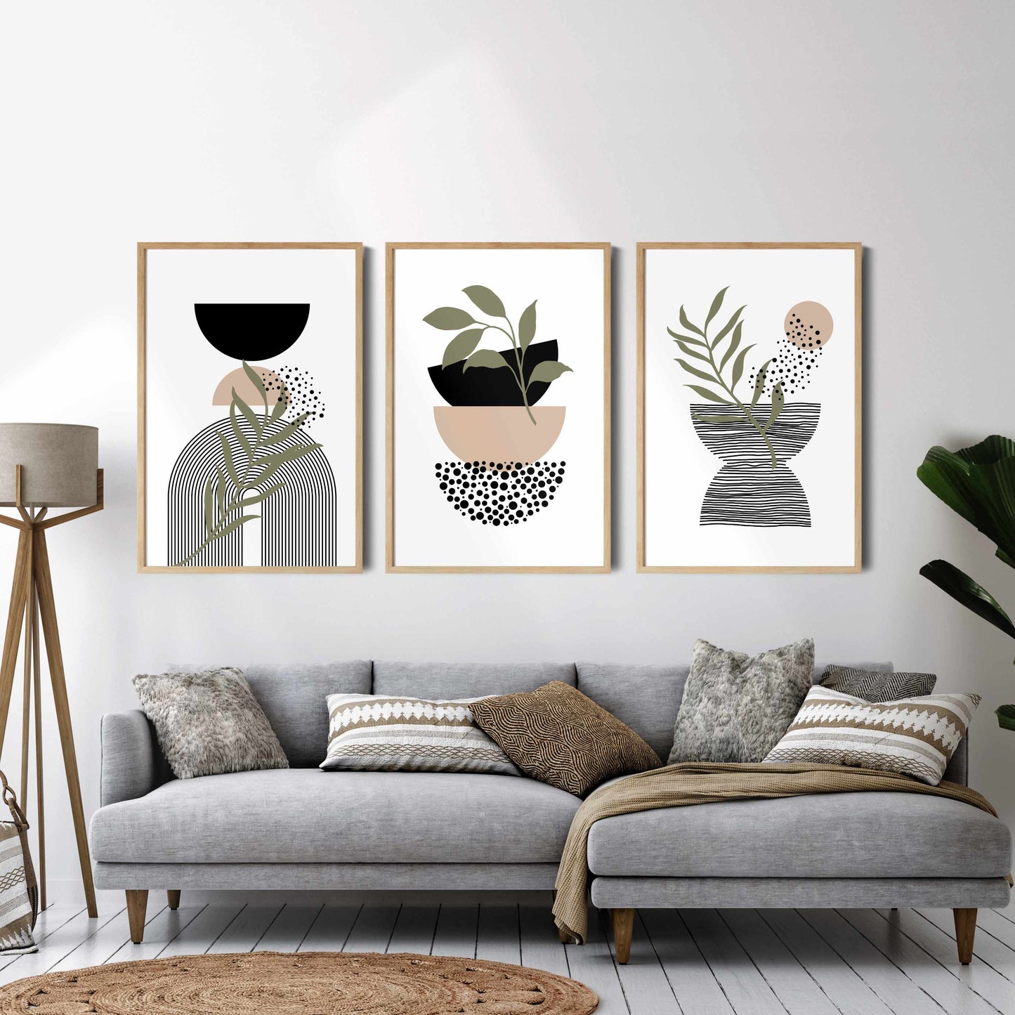Printable Abstract Wall Art , Boho Wall Prints, Neutral Wall Art Set of 3