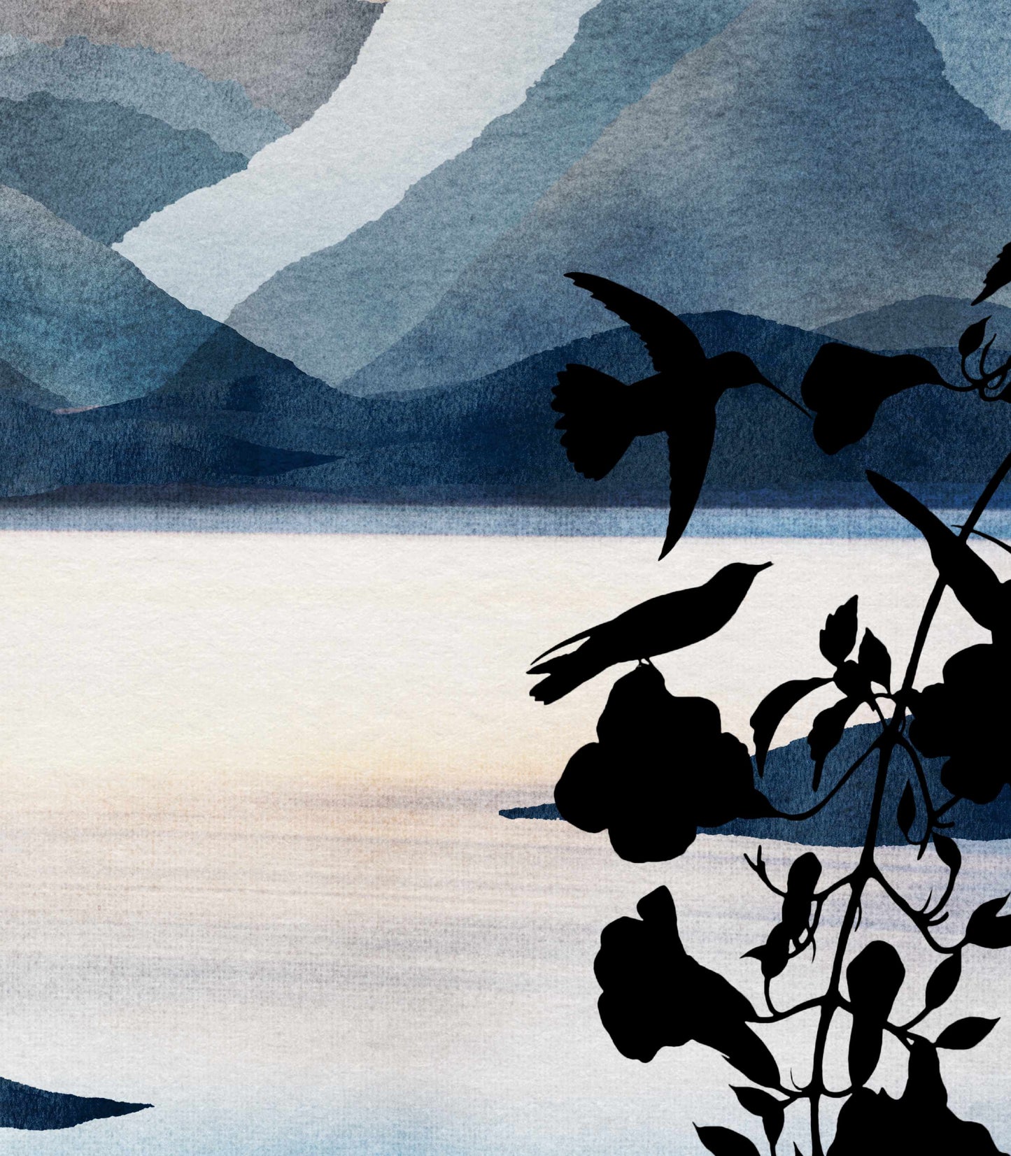 Printed 3 Piece Watercolor Mountain Wall Art, Nature Wall Art Poster Print