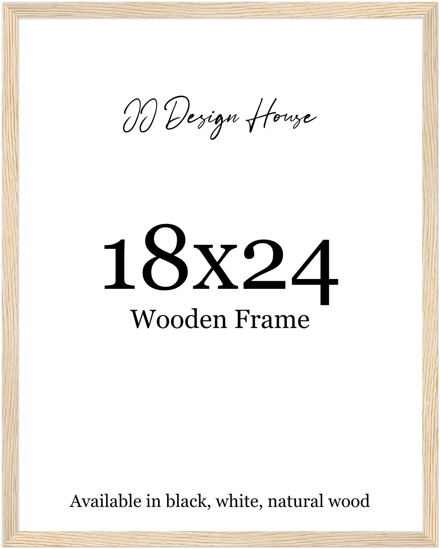 18x24 Inch Individual Black, White, or Natural Wood Color Wooden Frame