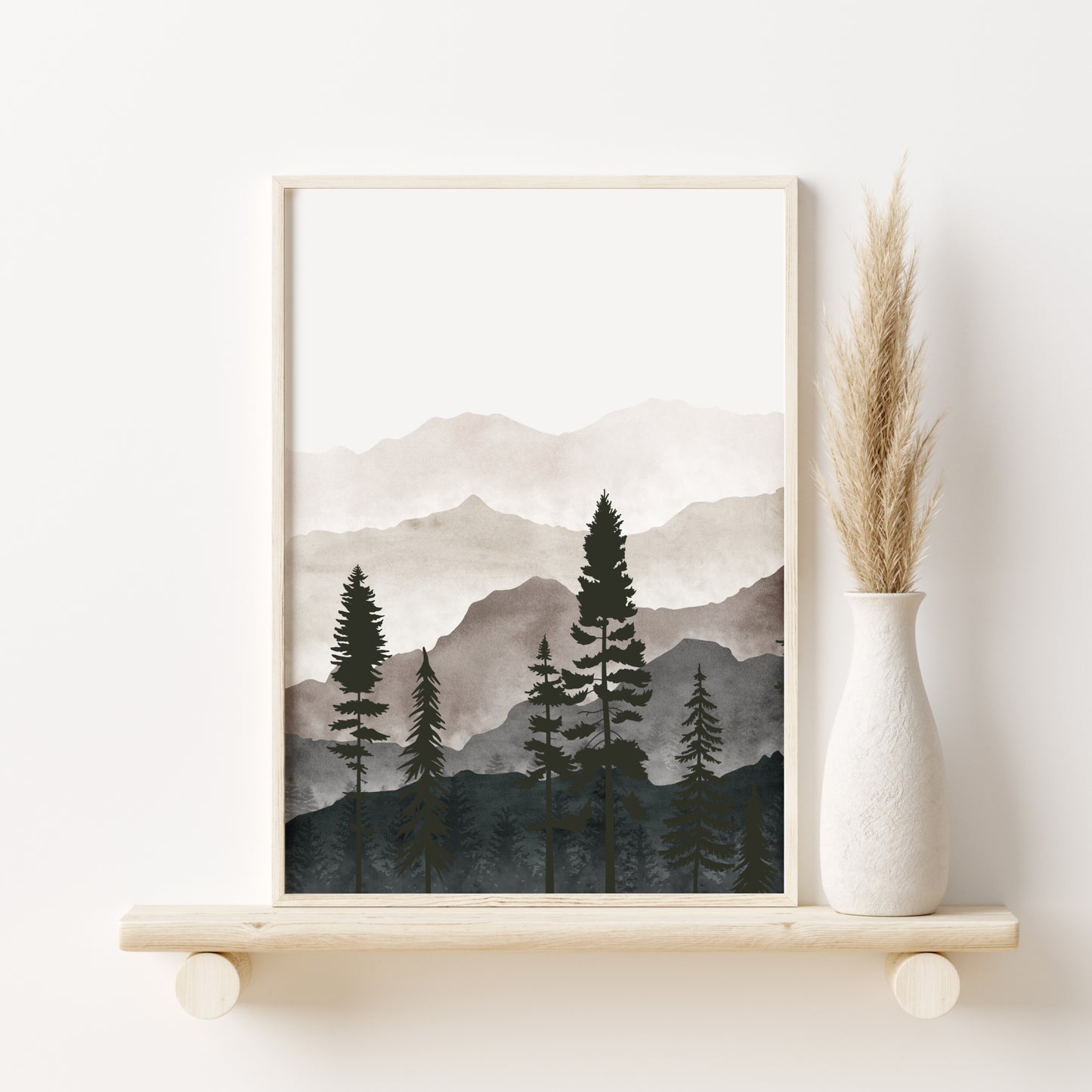 Printed Neutral Landscape Set of 3 Prints