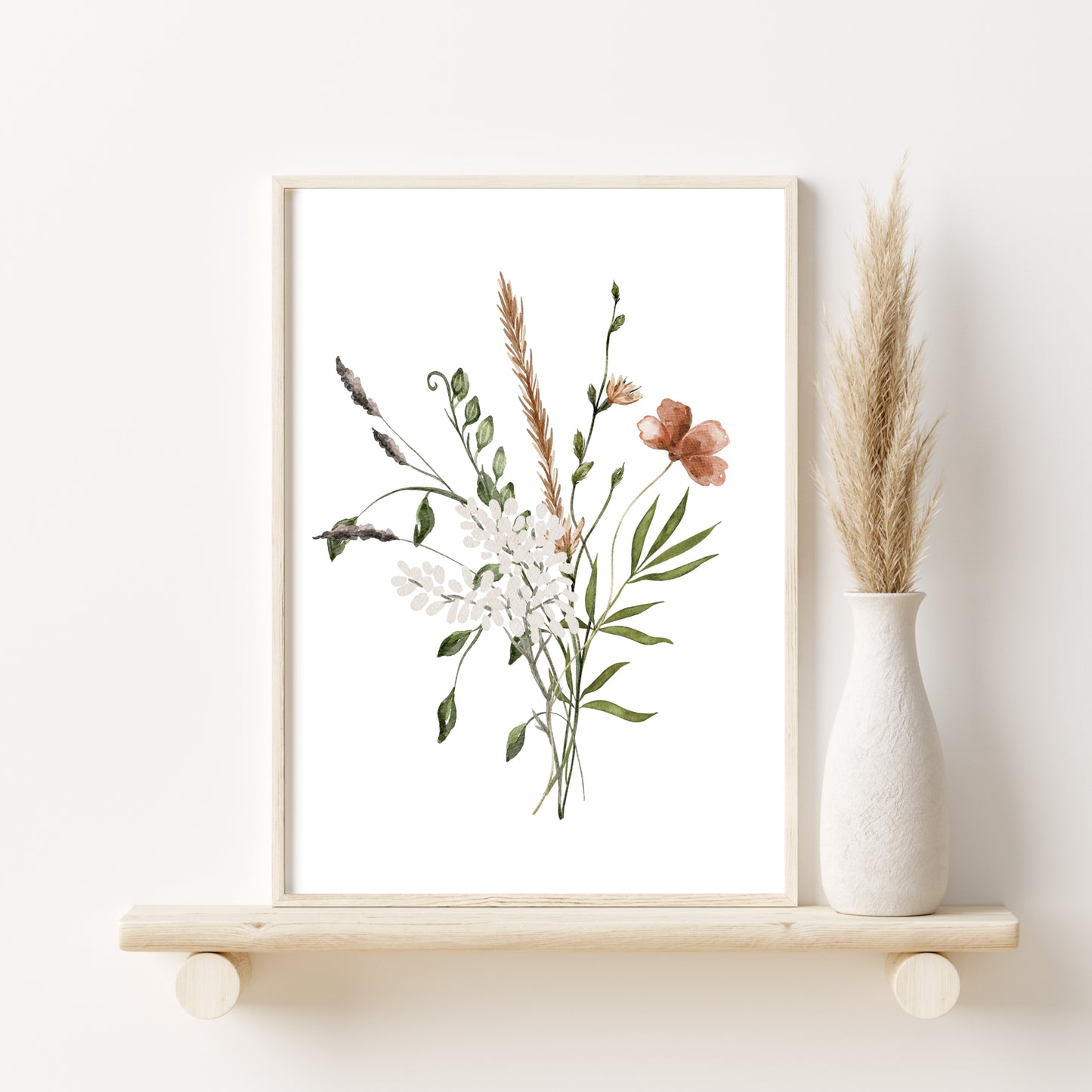 Printed Watercolor Botanical Set of 6
