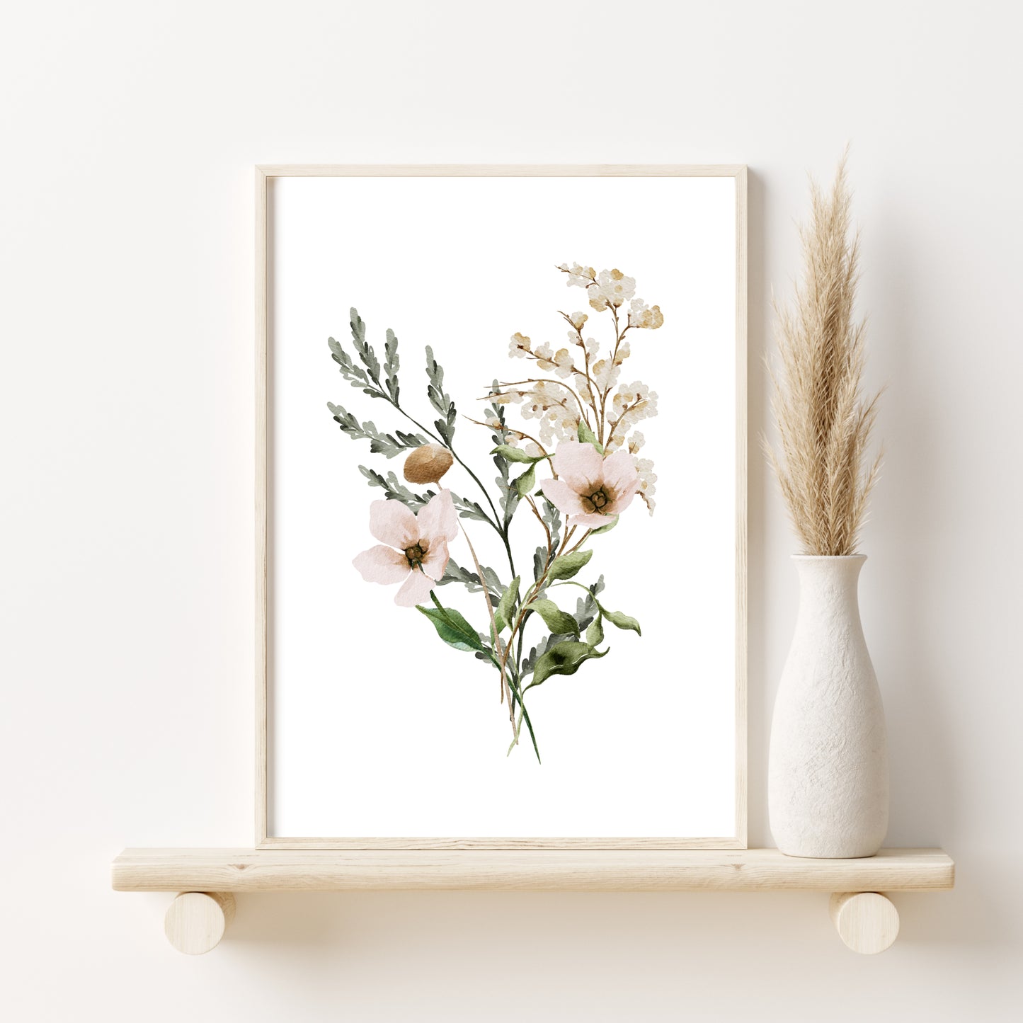 Printed Watercolor Botanical Set of 6