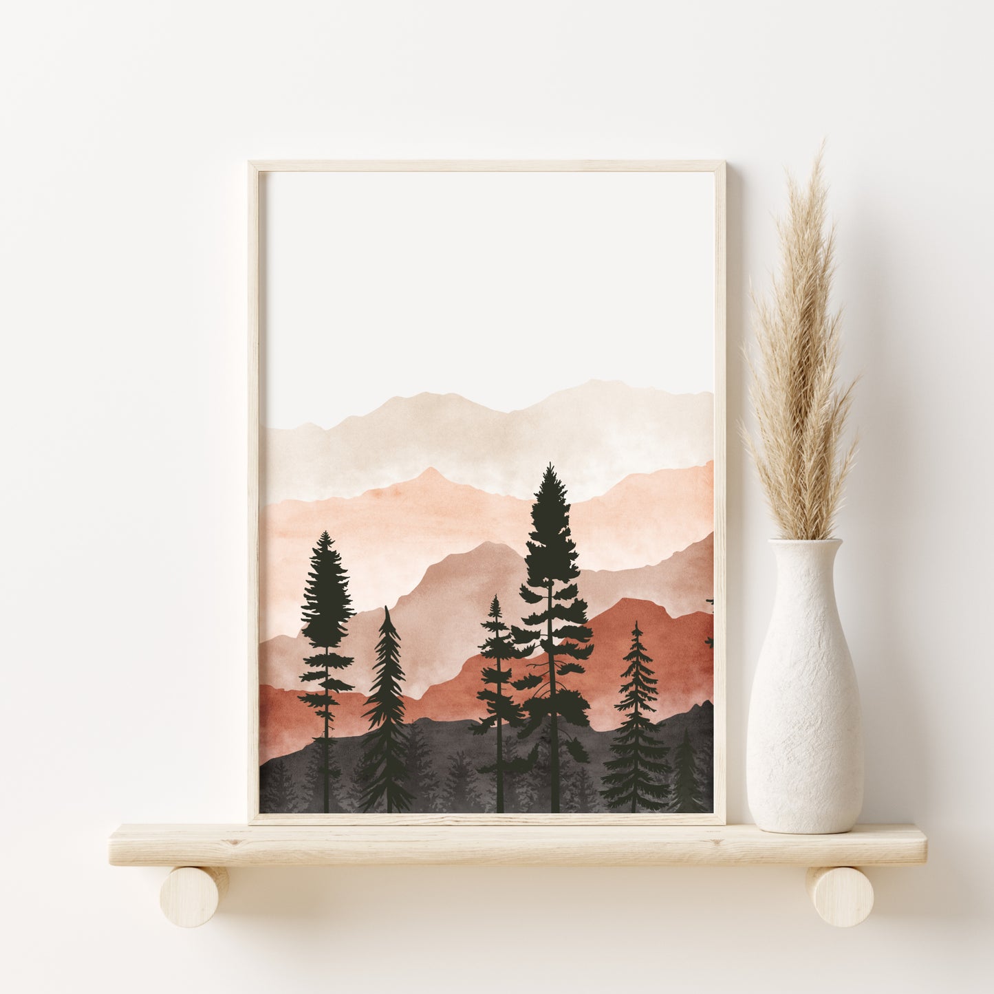 Printed Terracotta Landscape Set of 3 Prints