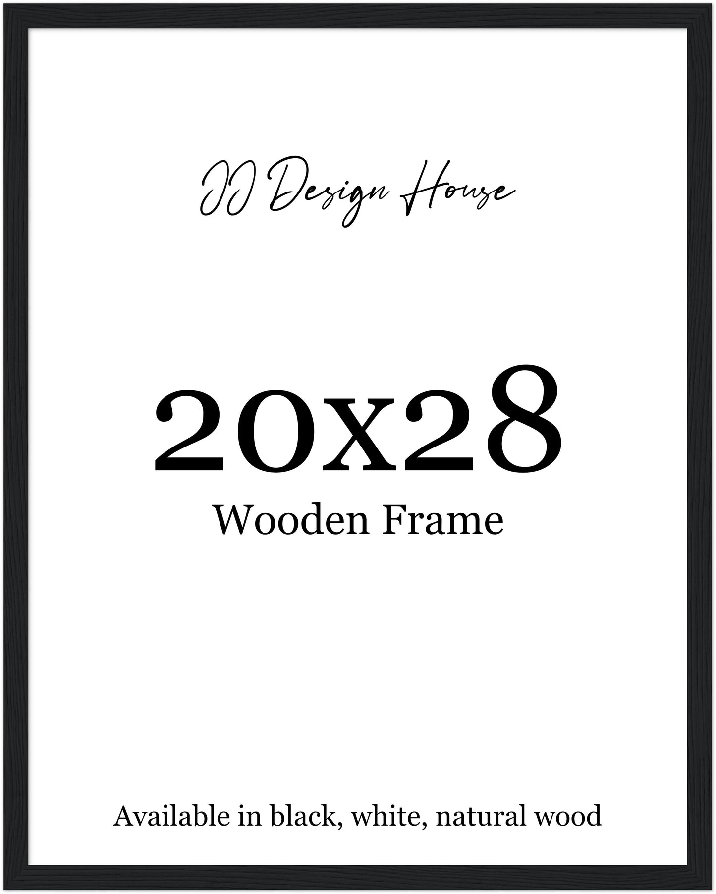 20x28 Inch Individual Black, White, or Natural Wood Color Wooden Frame