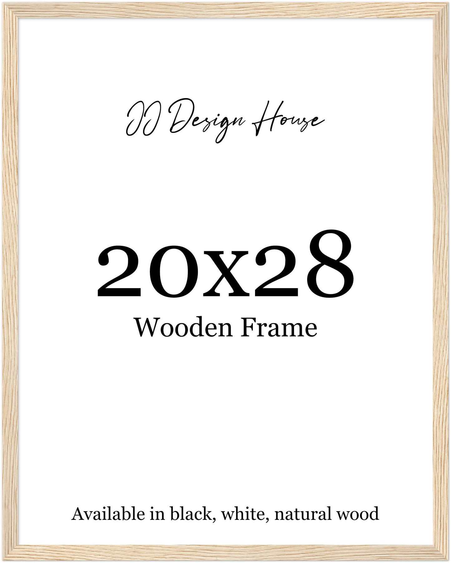 20x28 Inch Individual Black, White, or Natural Wood Color Wooden Frame