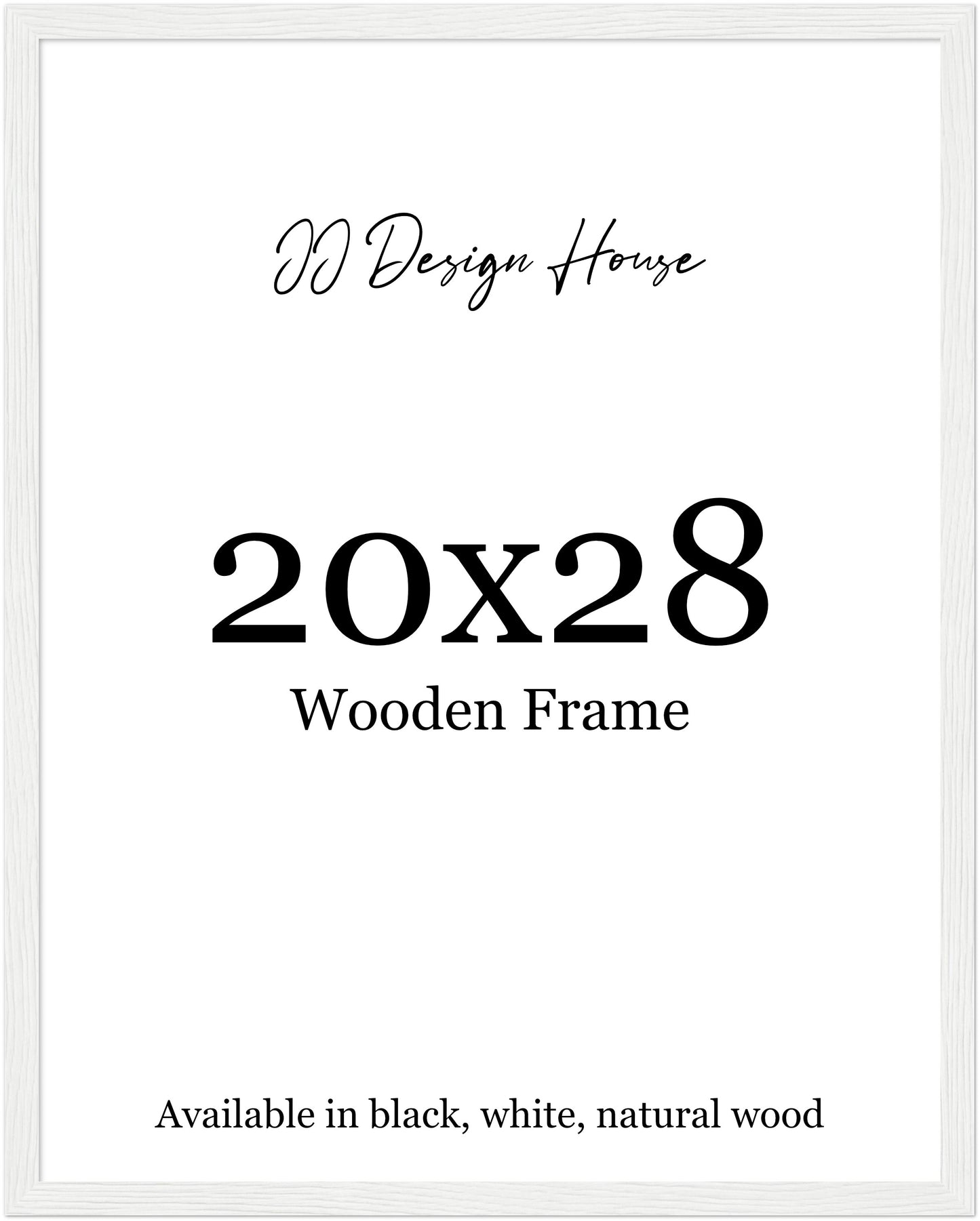 20x28 Inch Individual Black, White, or Natural Wood Color Wooden Frame