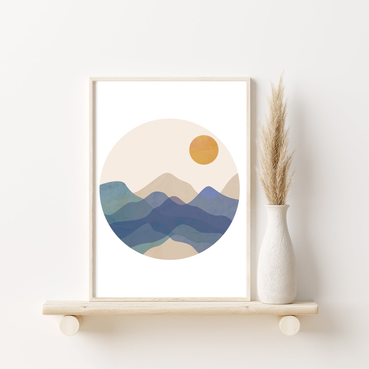 Printed Art Boho Grasses Home Decor Art Set