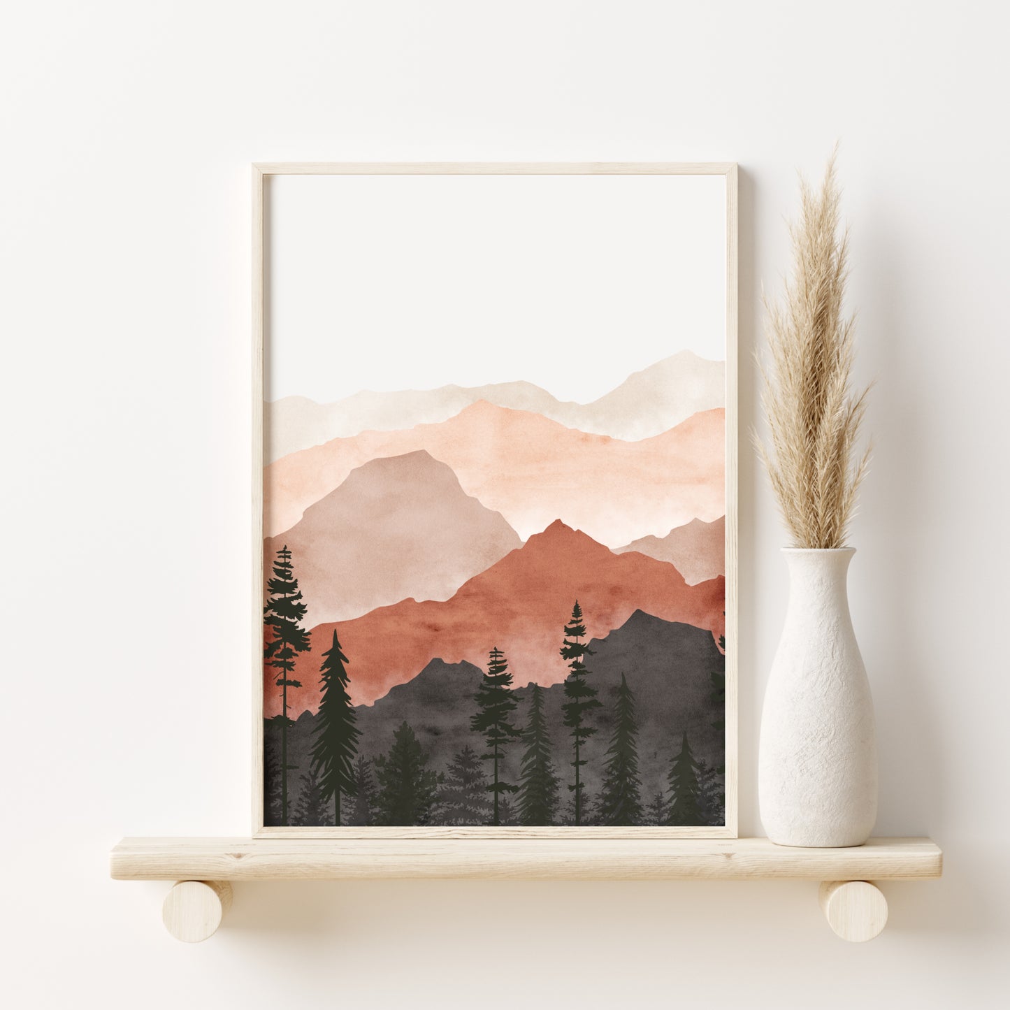 Printed Terracotta Landscape Set of 3 Prints
