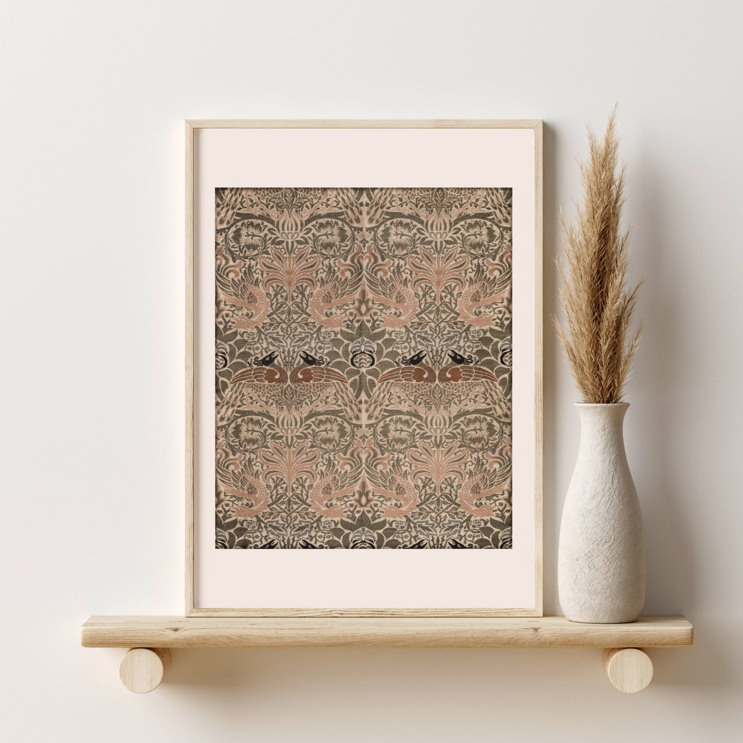 Printed Neutral Vintage Wall Art Set of 2