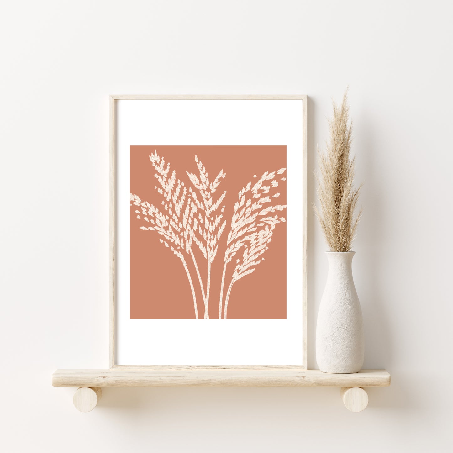 Printed Art Boho Grasses Home Decor Art Set