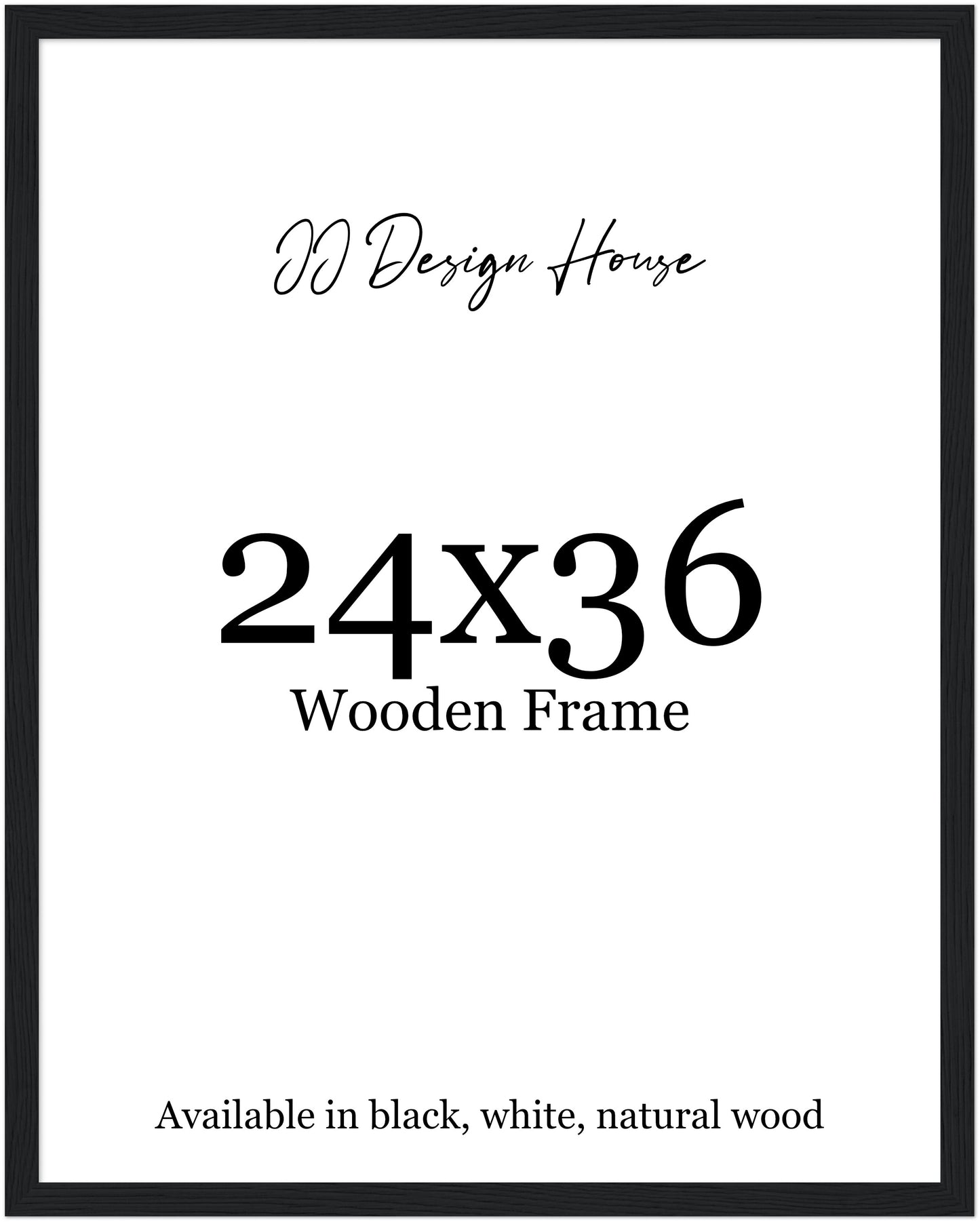 24x36 Inch Individual Black, White, or Natural Wood Color Wooden Frame