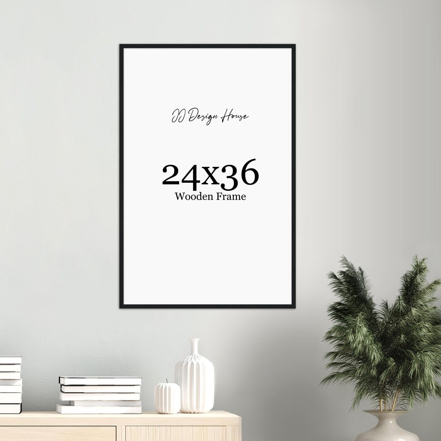 24x36 Inch Individual Black, White, or Natural Wood Color Wooden Frame