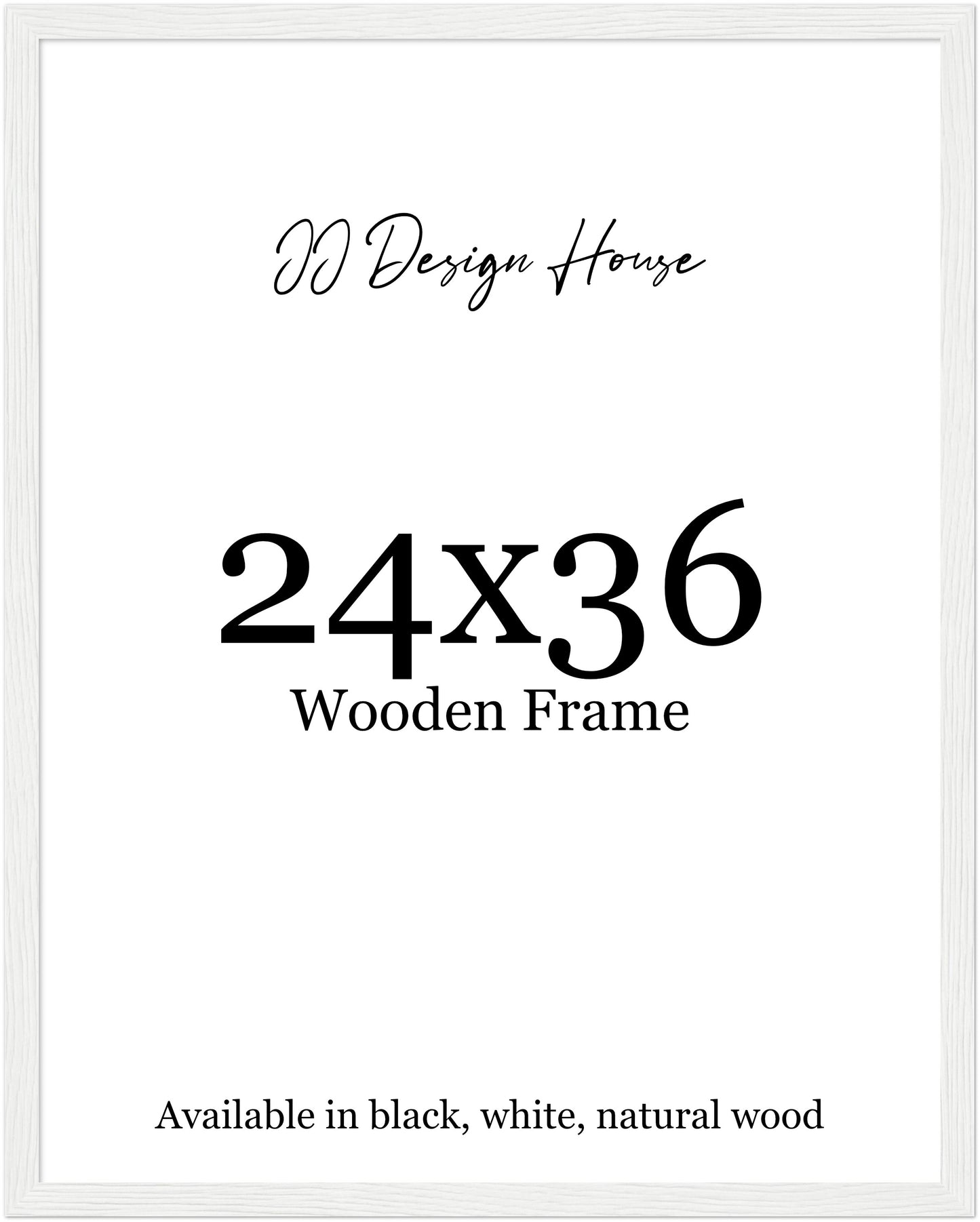 24x36 Inch Individual Black, White, or Natural Wood Color Wooden Frame