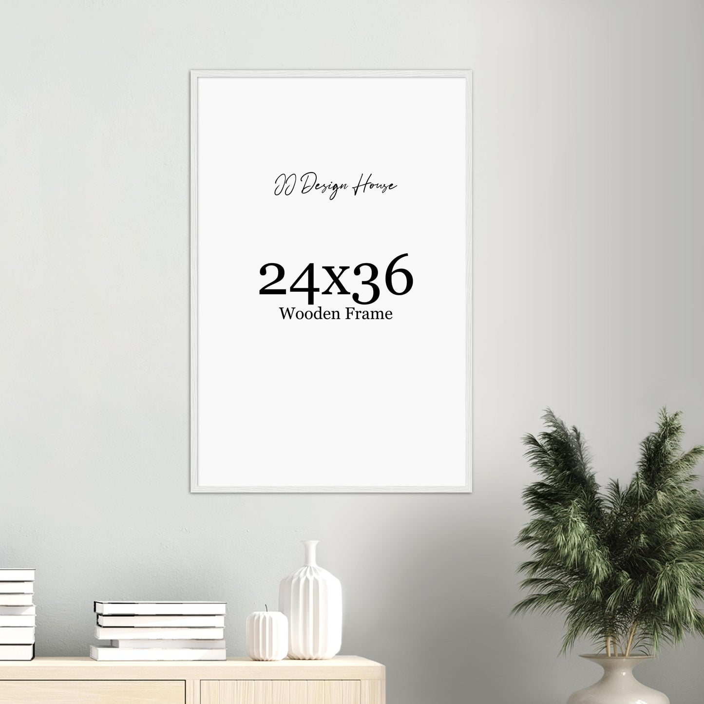 24x36 Inch Individual Black, White, or Natural Wood Color Wooden Frame