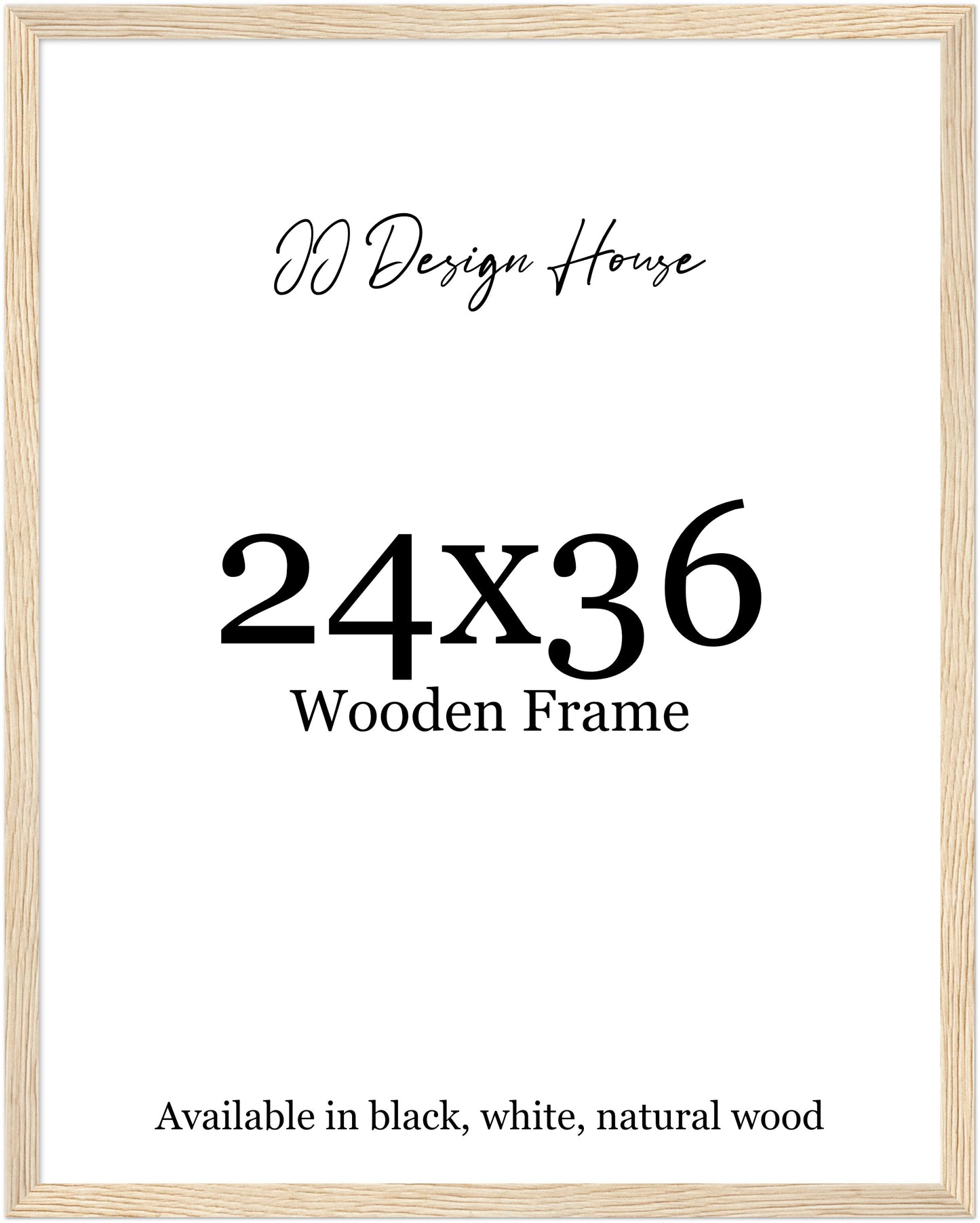 24x36 Inch Individual Black, White, or Natural Wood Color Wooden Frame