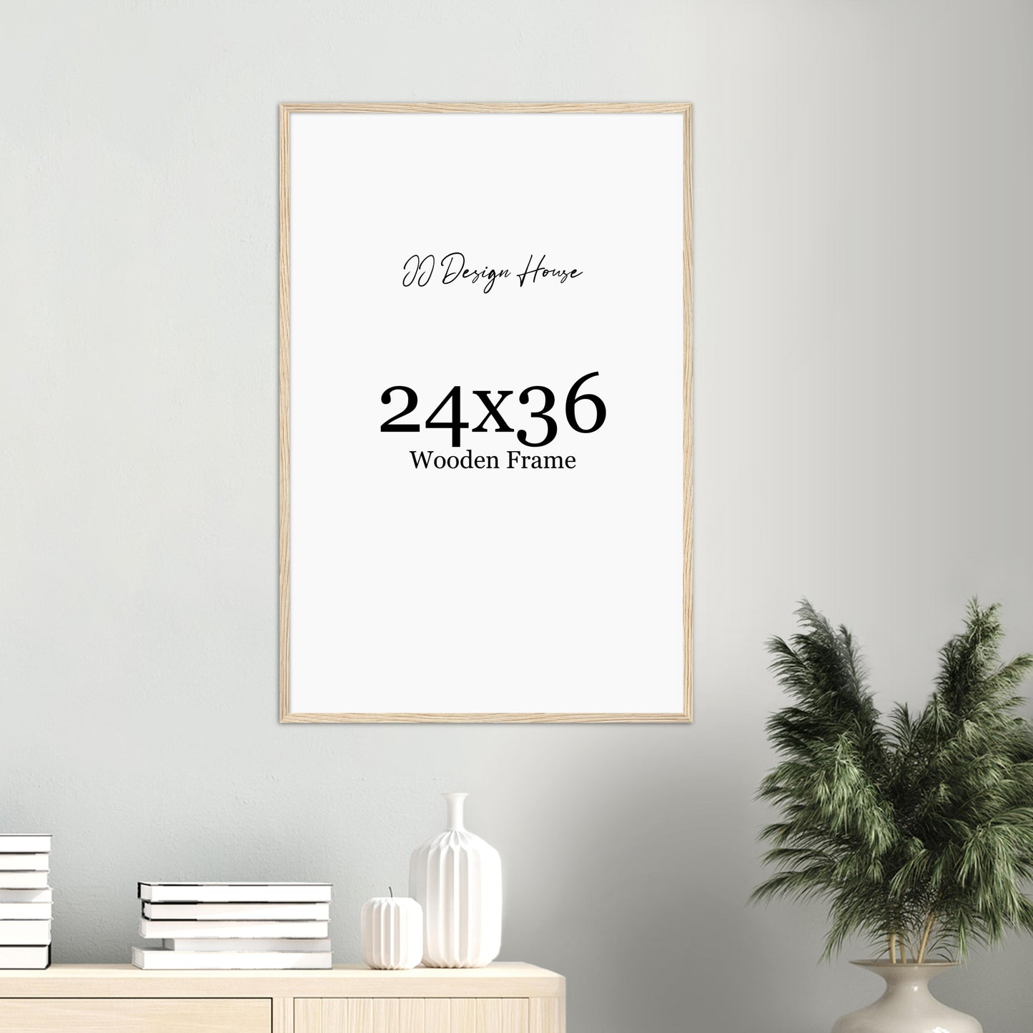 24x36 Inch Individual Black, White, or Natural Wood Color Wooden Frame