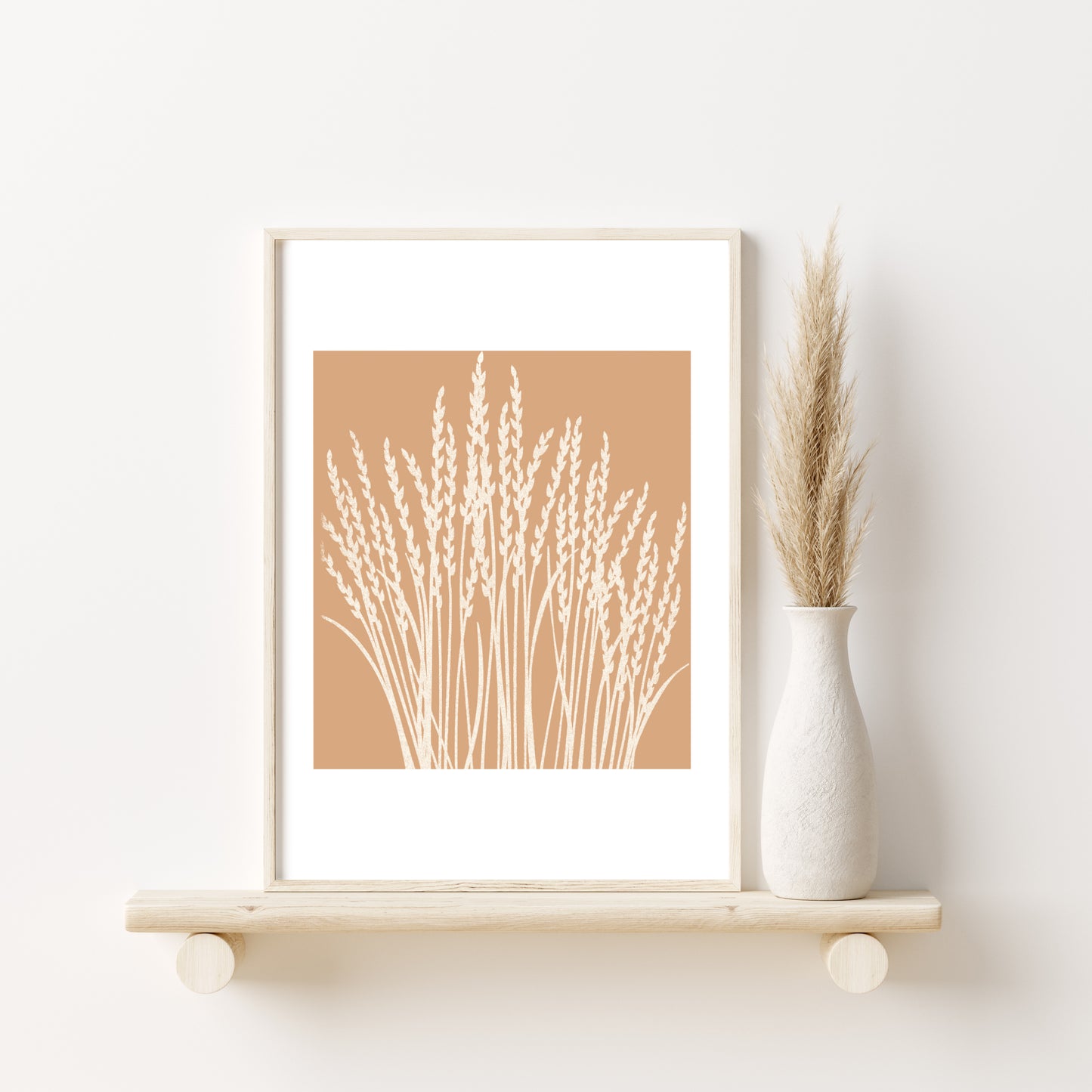 Printed Art Boho Grasses Home Decor Art Set