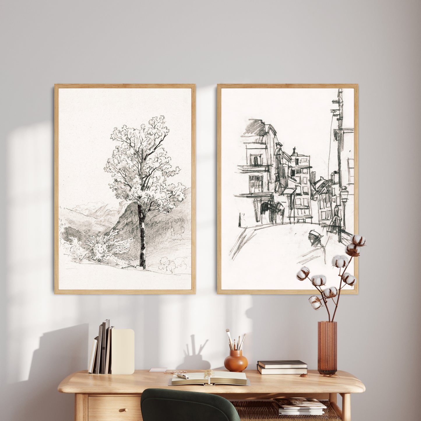 Printable Vintage Wall Art Minimalist Gallery Wall Print Set of 10