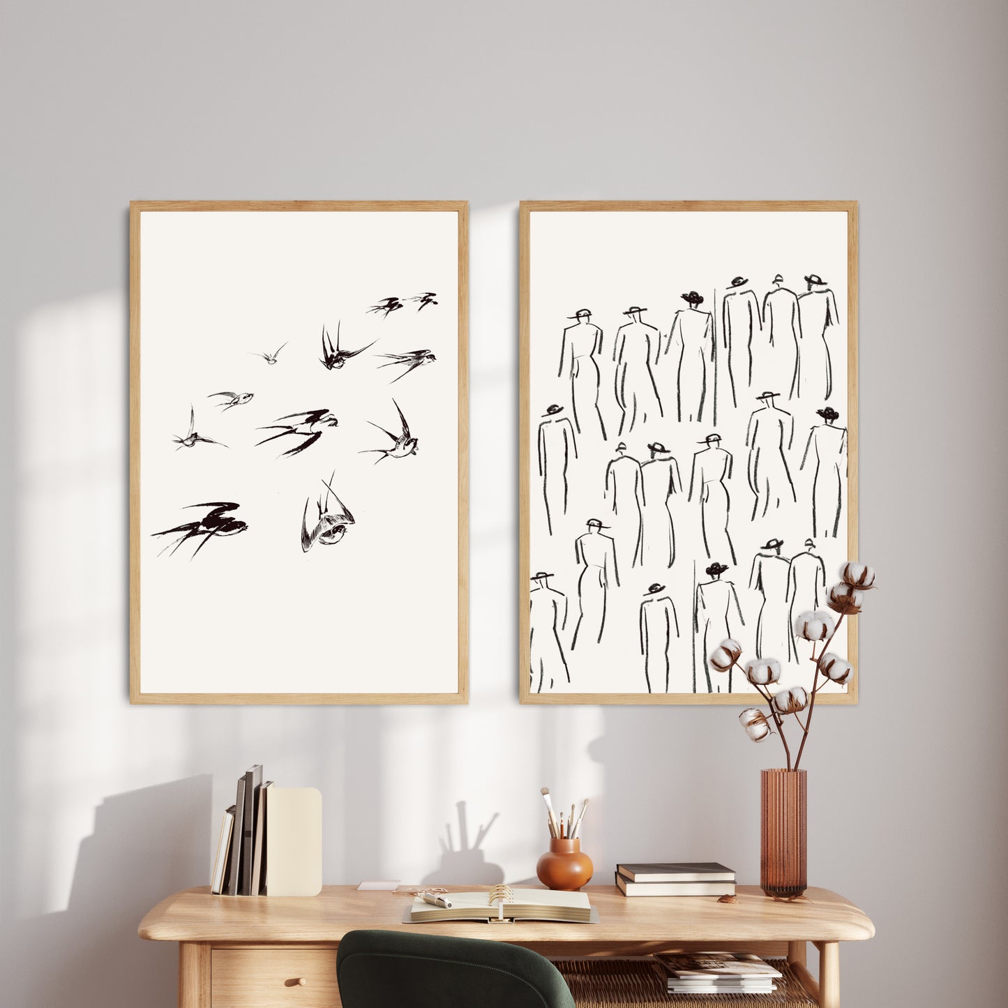 Printable Vintage Wall Art Minimalist Gallery Wall Print Set of 10