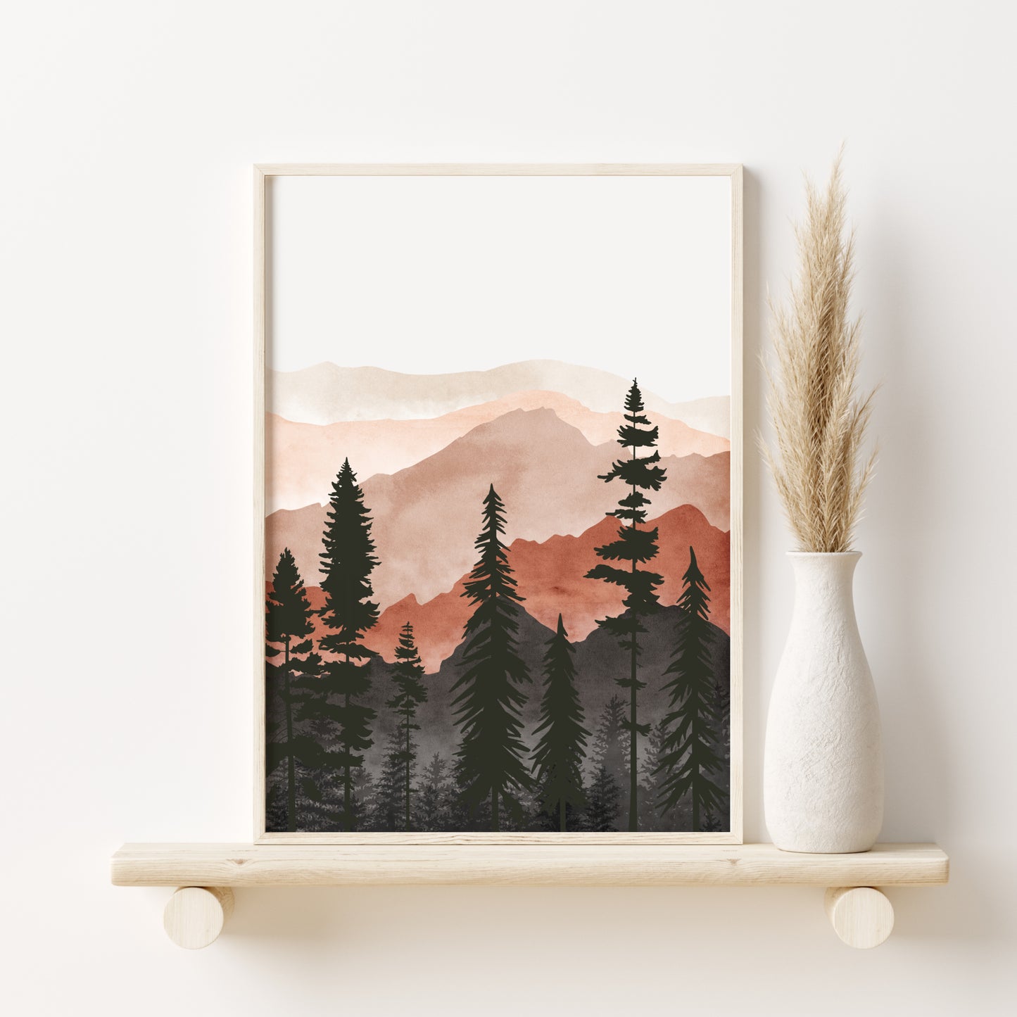Printed Terracotta Landscape Set of 3 Prints