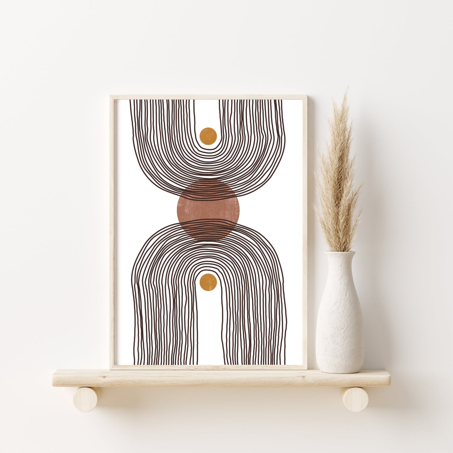 Printed Art Boho Sun and Moon Wall Art Set
