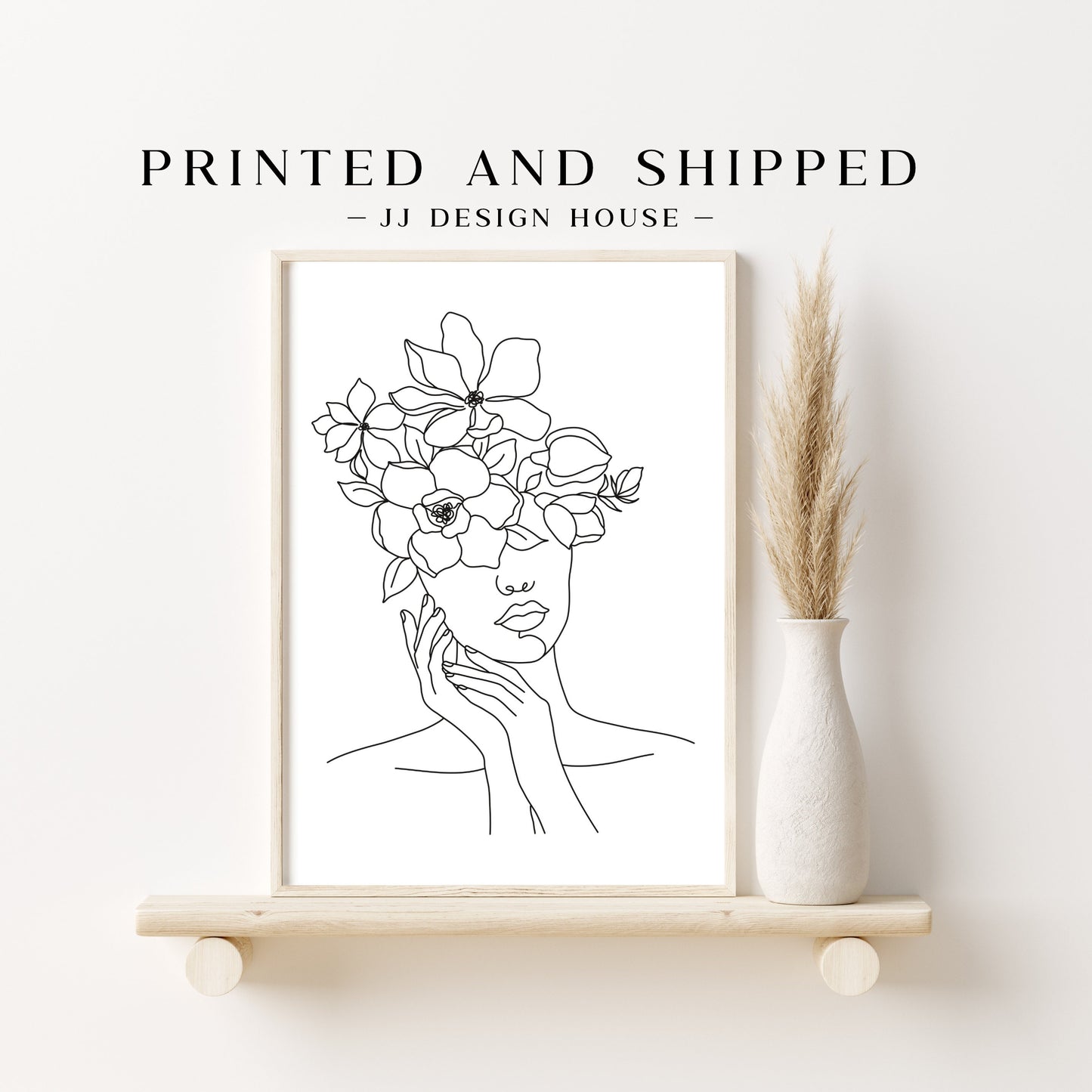 Printed Art Minimalist Woman Line Art Set
