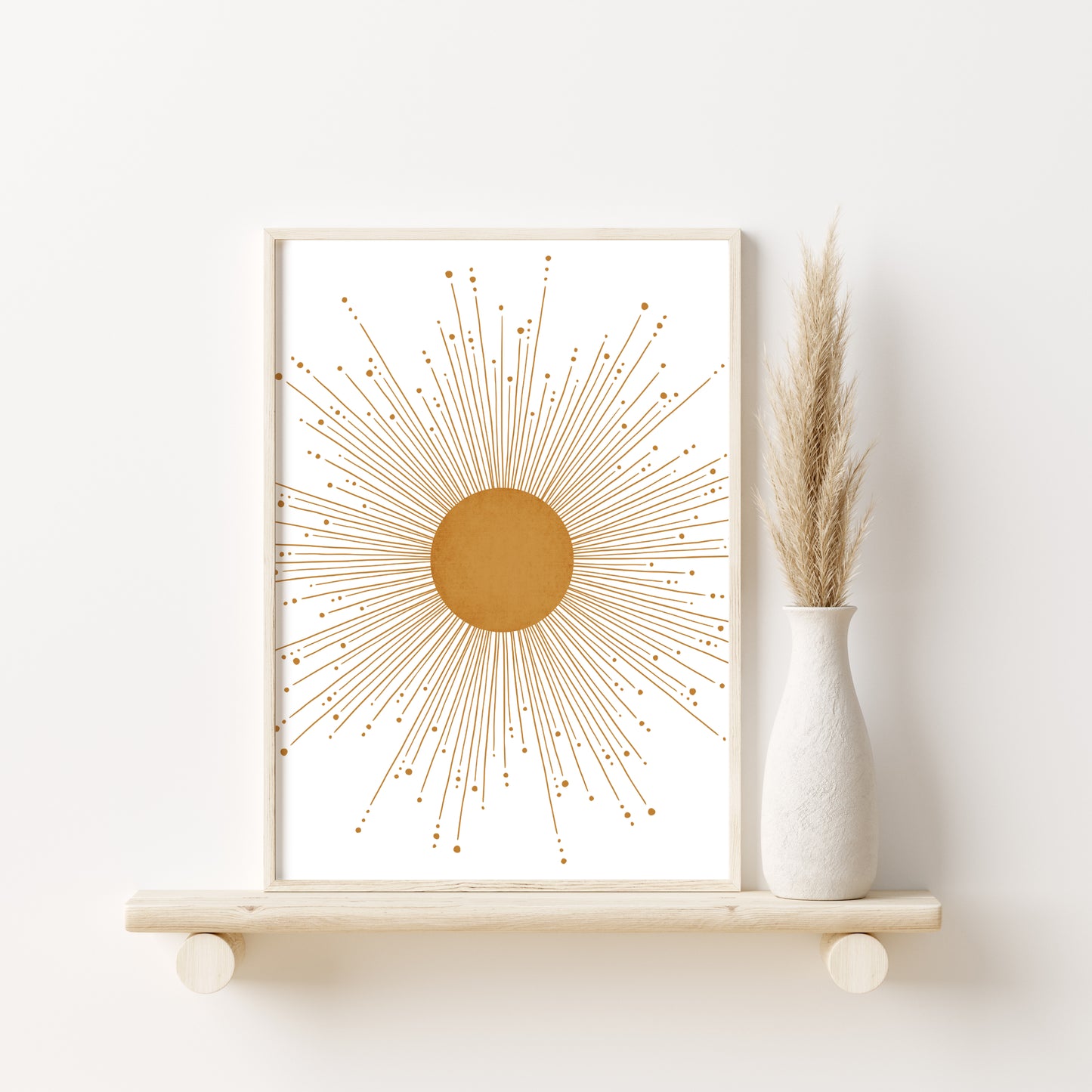 Printed Art Boho Sun and Moon Wall Art Set