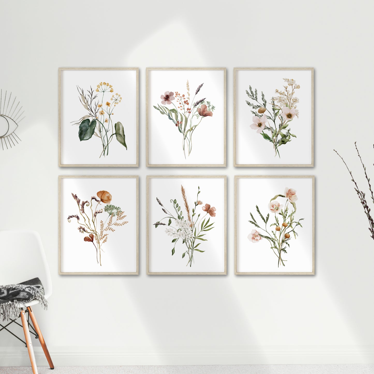 Printable Watercolor Botanical Set of 6