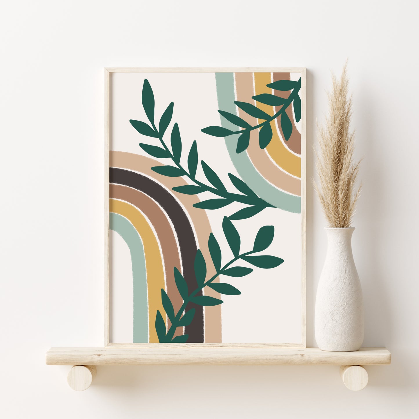Sage Green Boho Decor Gallery Wall Art Set
