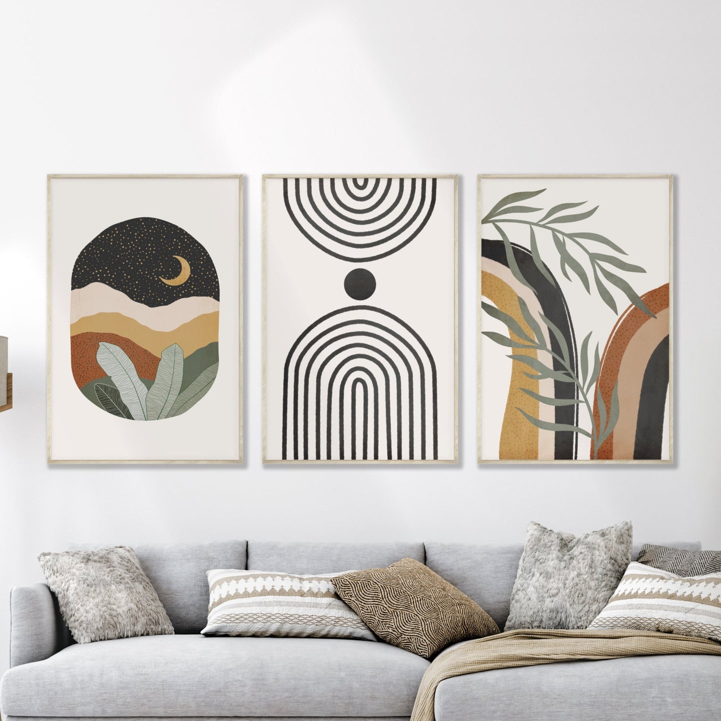 Printed Boho Wall Art Set of 3