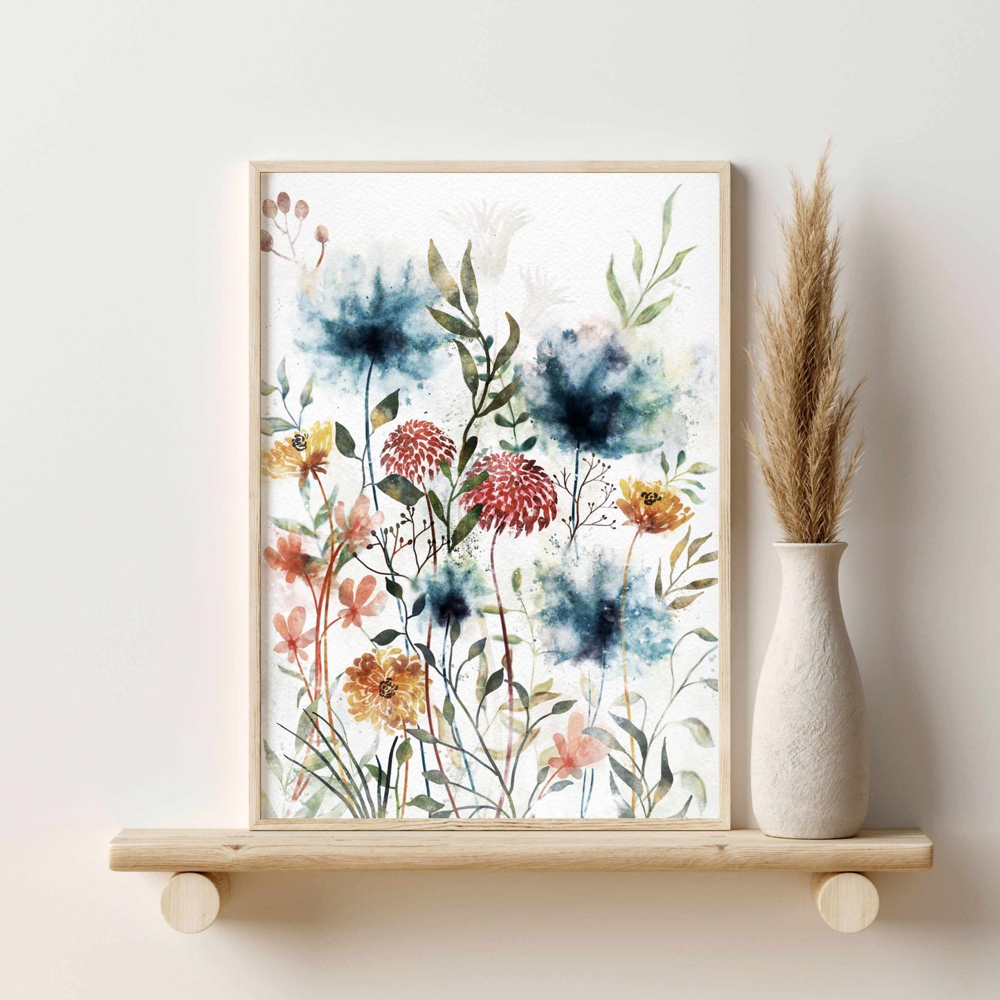 Printed Wildflowers Field of Flowers Set of 3 Prints