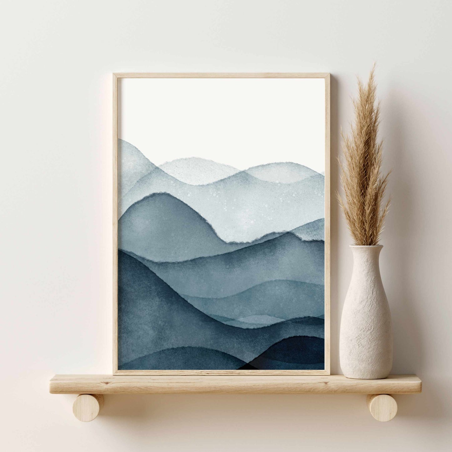 Printed Navy Blue Landscape Set of 3 Prints