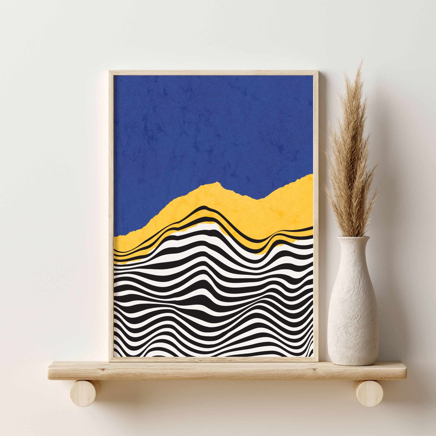 Printed Colorful Mid Century Modern Wall Art Set of 3 Prints